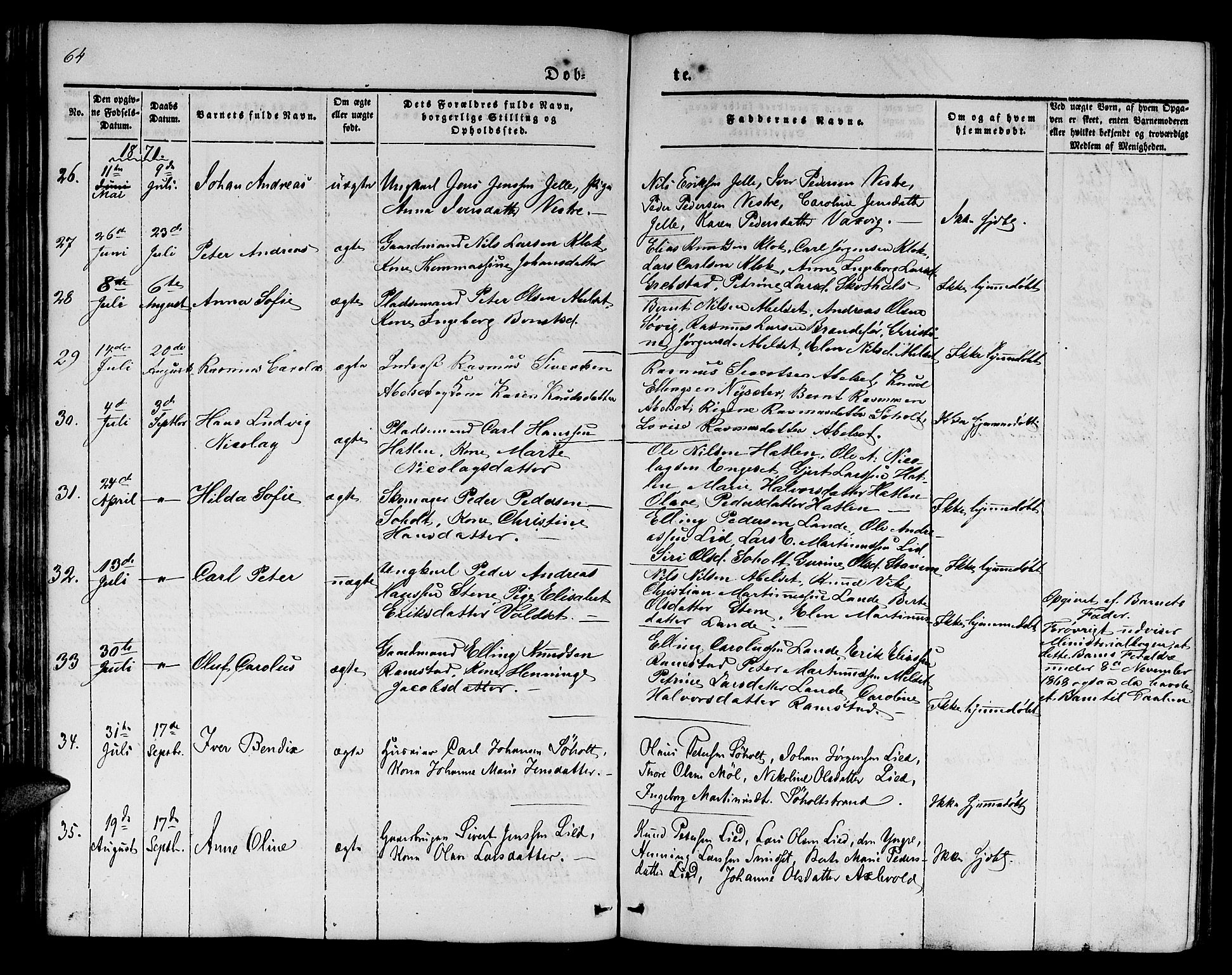 Ministerialprotokoller, klokkerbøker og fødselsregistre - Møre og Romsdal, AV/SAT-A-1454/522/L0324: Klokkerbok nr. 522C03, 1854-1871, s. 64