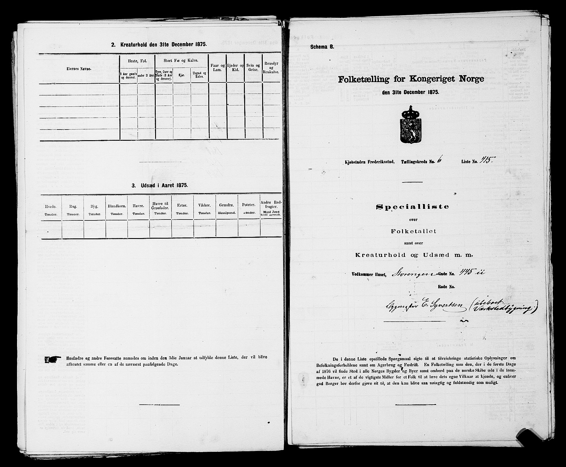 RA, Folketelling 1875 for 0103B Fredrikstad prestegjeld, Fredrikstad kjøpstad, 1875, s. 972
