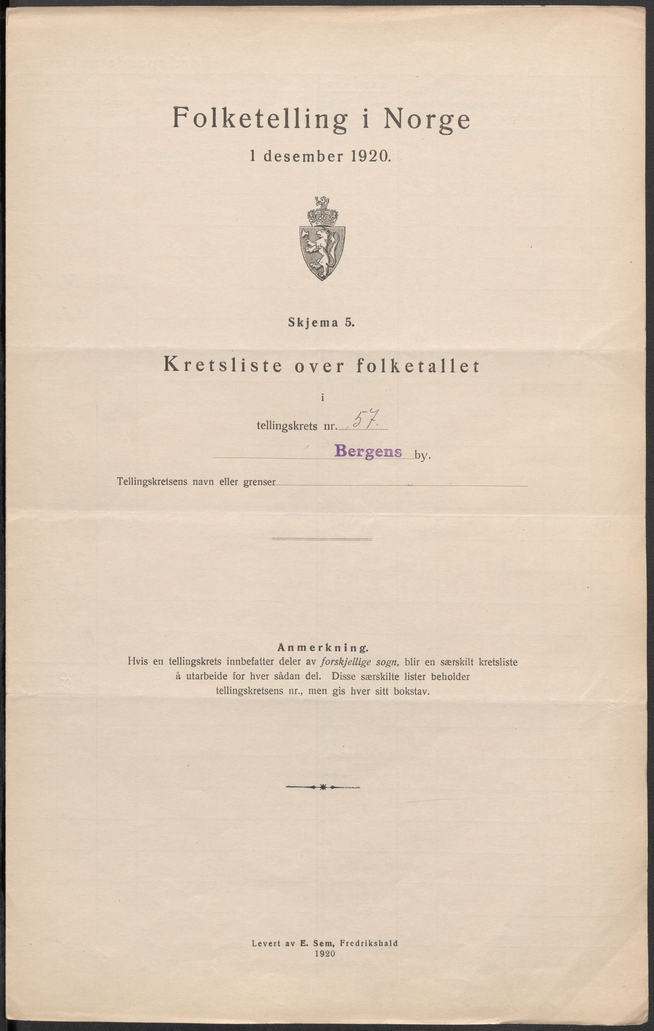 SAB, Folketelling 1920 for 1301 Bergen kjøpstad, 1920, s. 184