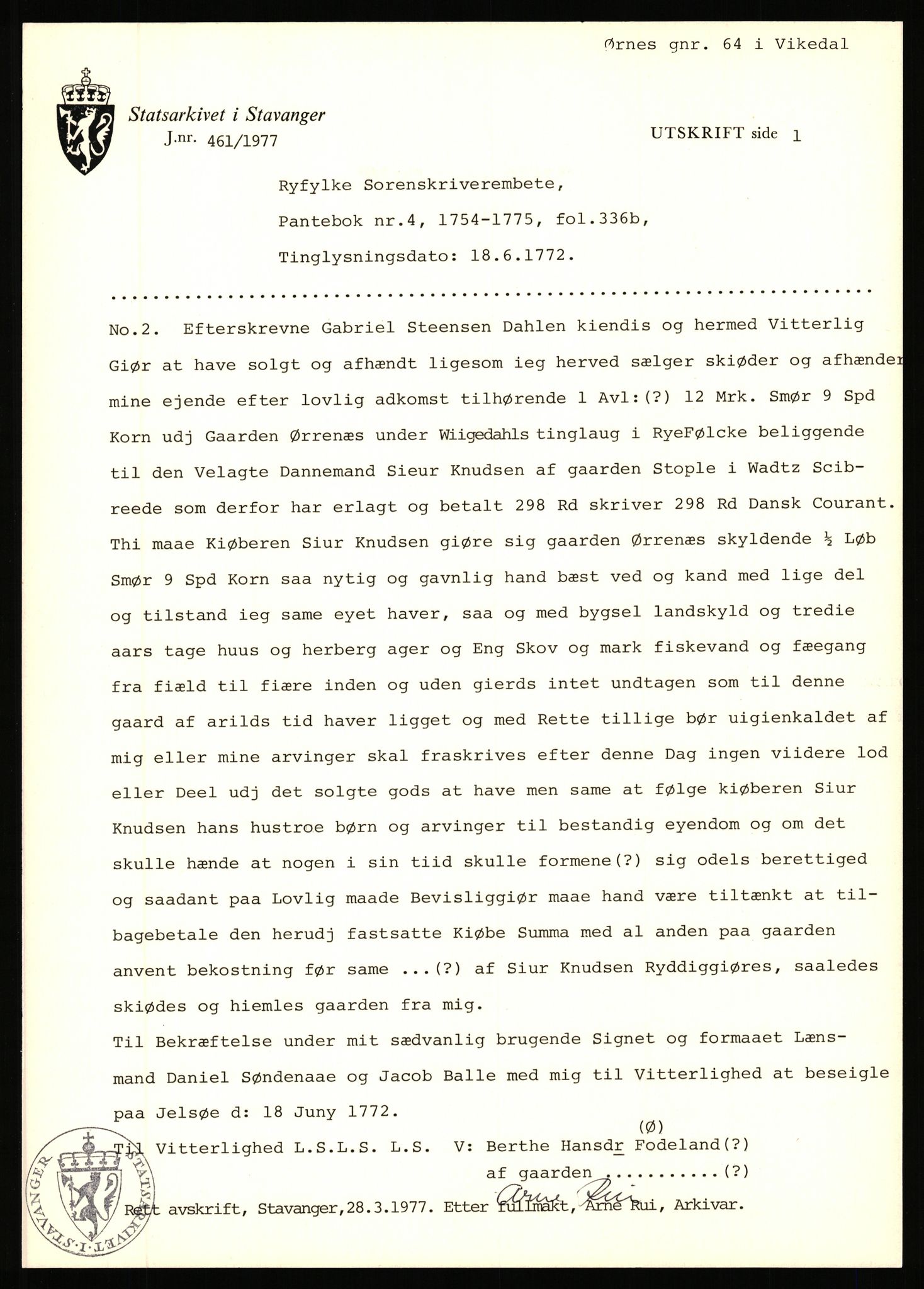 Statsarkivet i Stavanger, AV/SAST-A-101971/03/Y/Yj/L0098: Avskrifter sortert etter gårdsnavn: Øigrei - Østeinstad, 1750-1930, s. 293