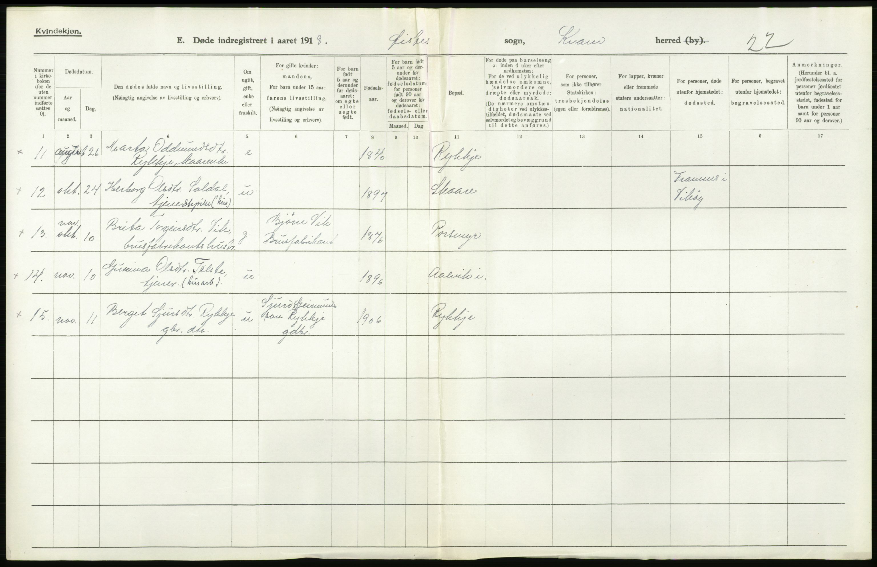 Statistisk sentralbyrå, Sosiodemografiske emner, Befolkning, RA/S-2228/D/Df/Dfb/Dfbh/L0036: Hordaland fylke: Døde., 1918, s. 658