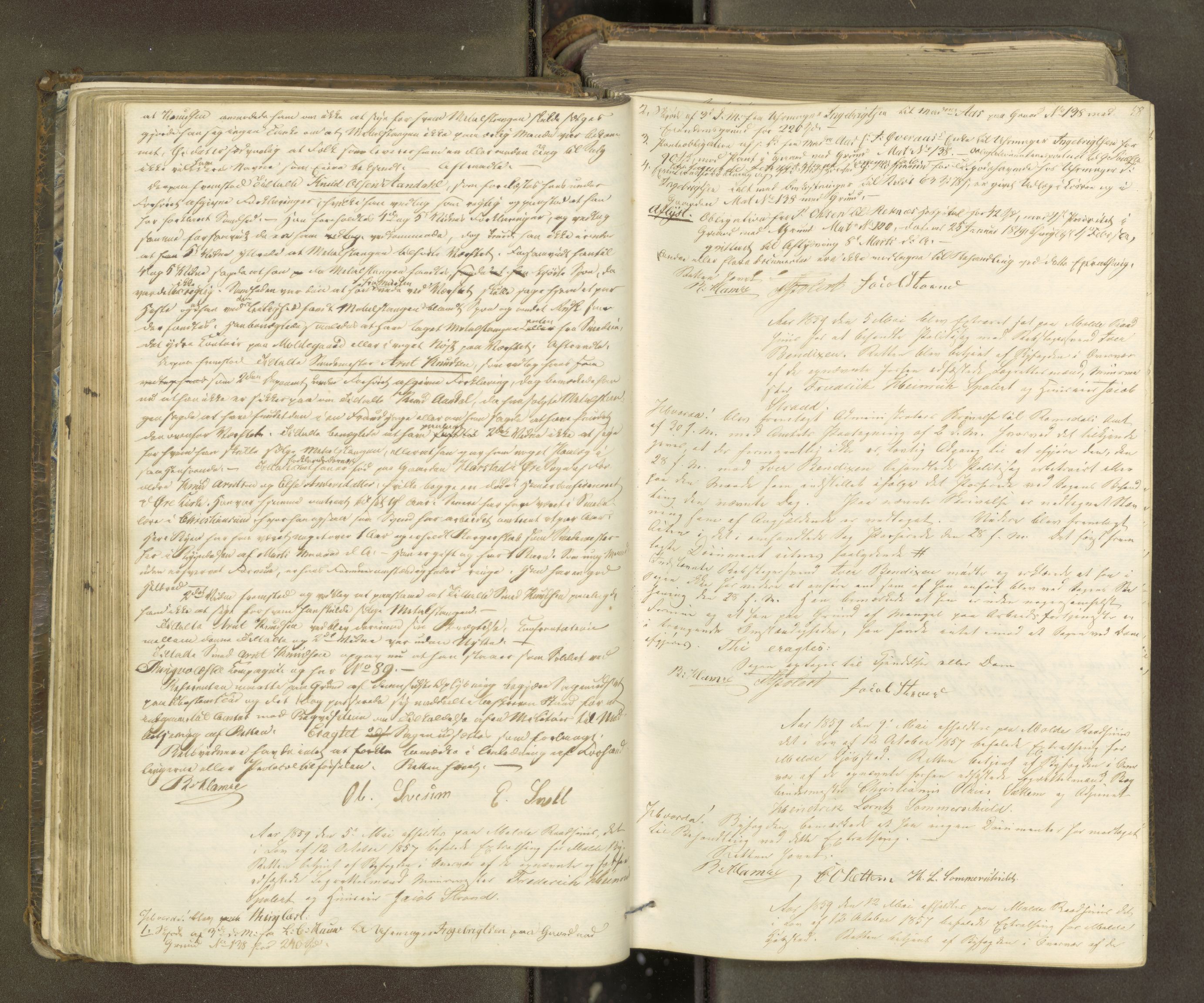 Molde byfogd, AV/SAT-A-0025/1/1A/L0009: Justisprotokoll, 1858-1863, s. 57b-58a