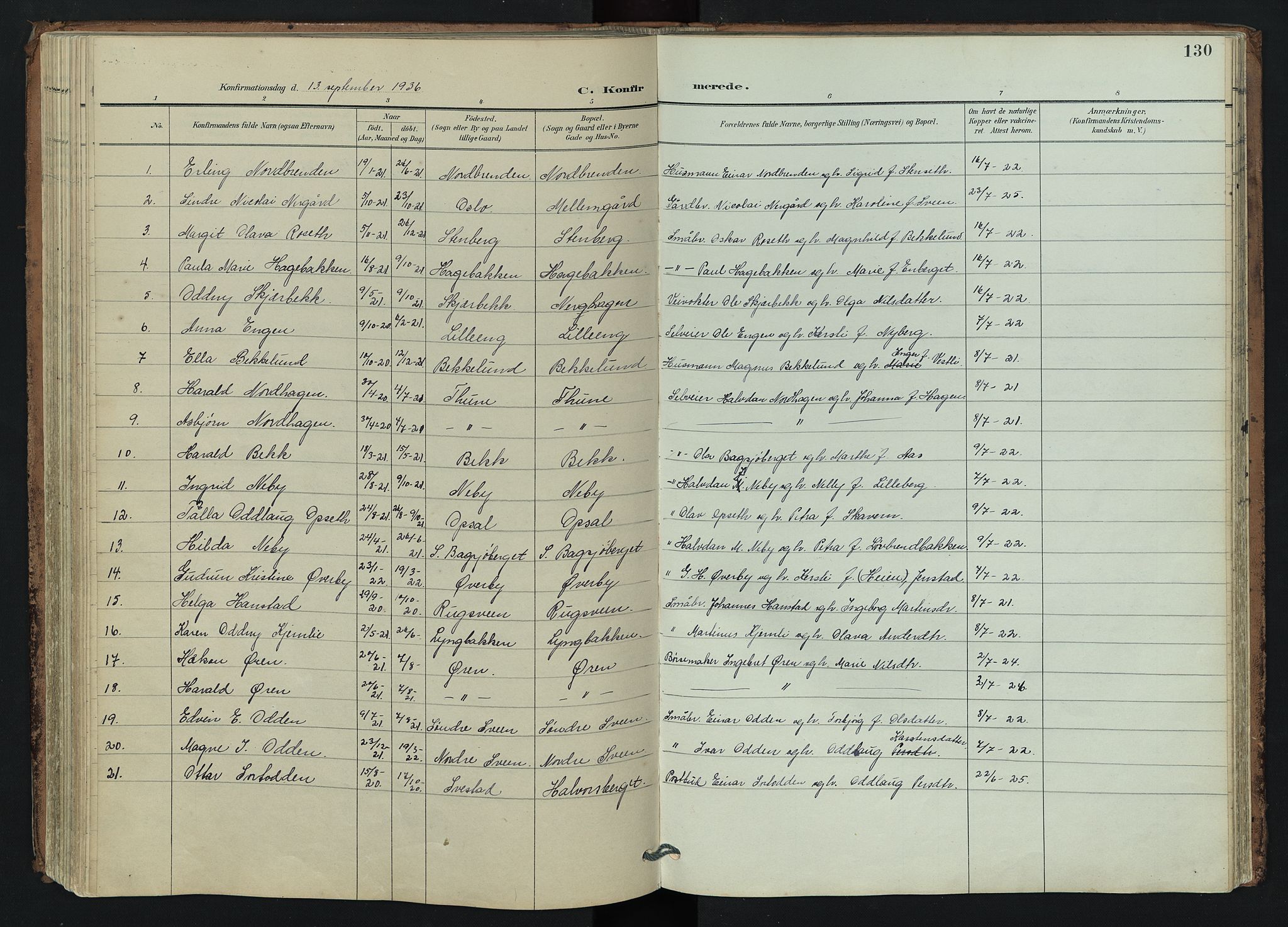 Trysil prestekontor, AV/SAH-PREST-046/H/Ha/Hab/L0007: Klokkerbok nr. 7, 1896-1948, s. 130