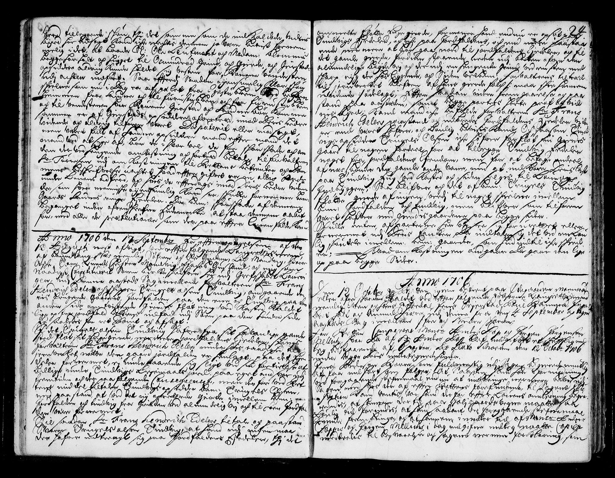 Larvik sorenskriveri, AV/SAKO-A-83/F/Fa/L0011: Tingbok, 1706-1710, s. 24