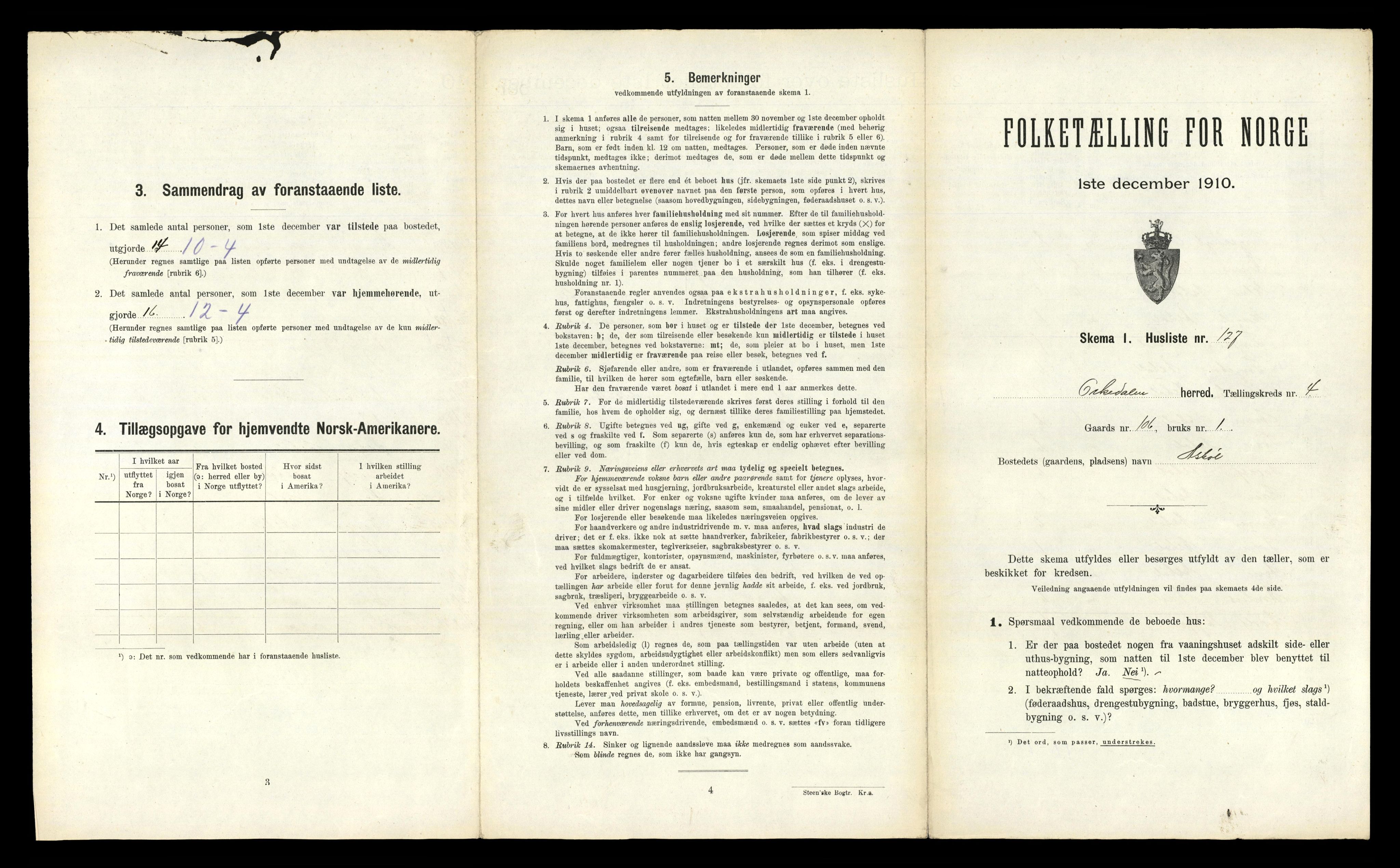 RA, Folketelling 1910 for 1638 Orkdal herred, 1910, s. 1349