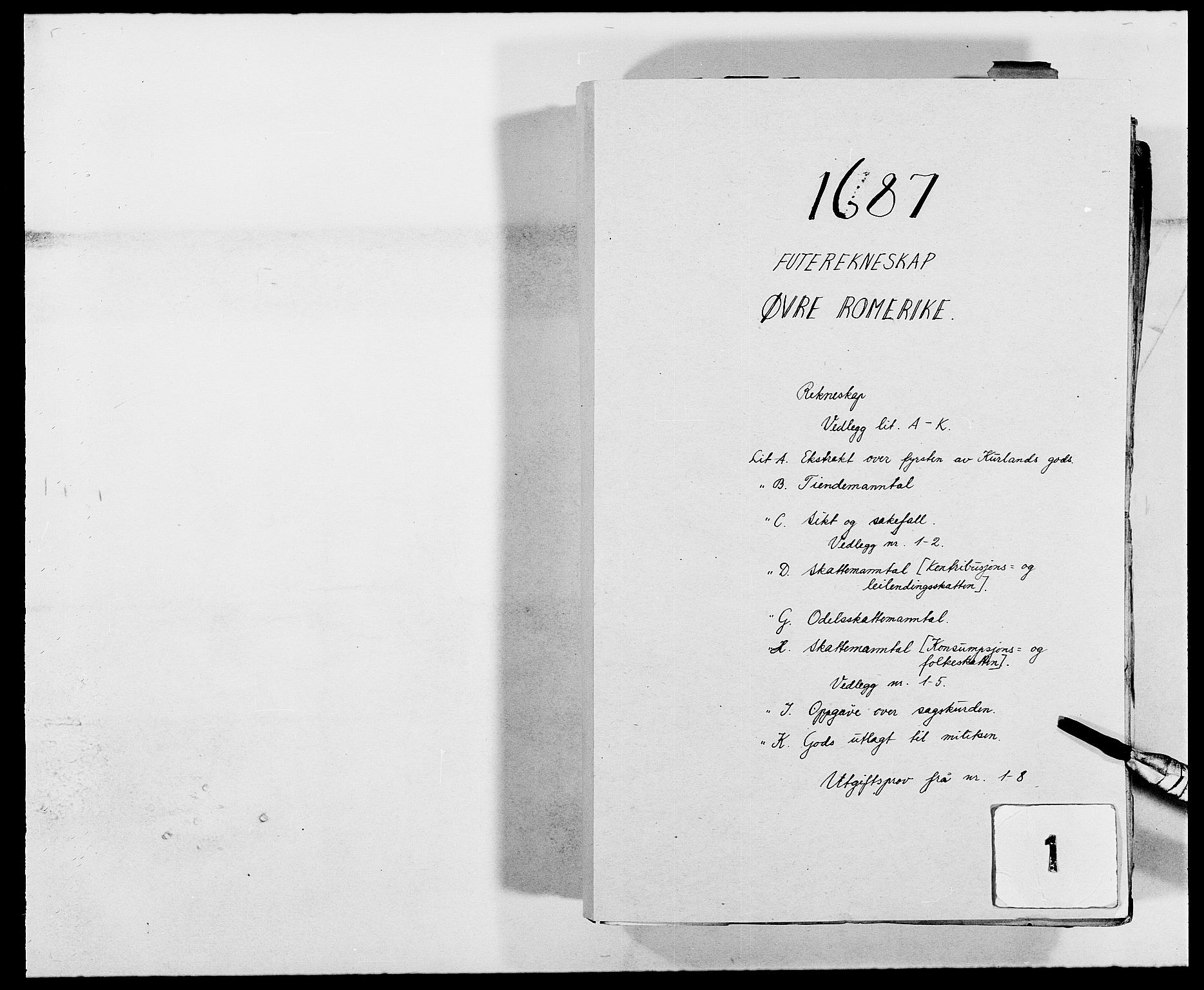 Rentekammeret inntil 1814, Reviderte regnskaper, Fogderegnskap, AV/RA-EA-4092/R12/L0700: Fogderegnskap Øvre Romerike, 1687-1688, s. 1