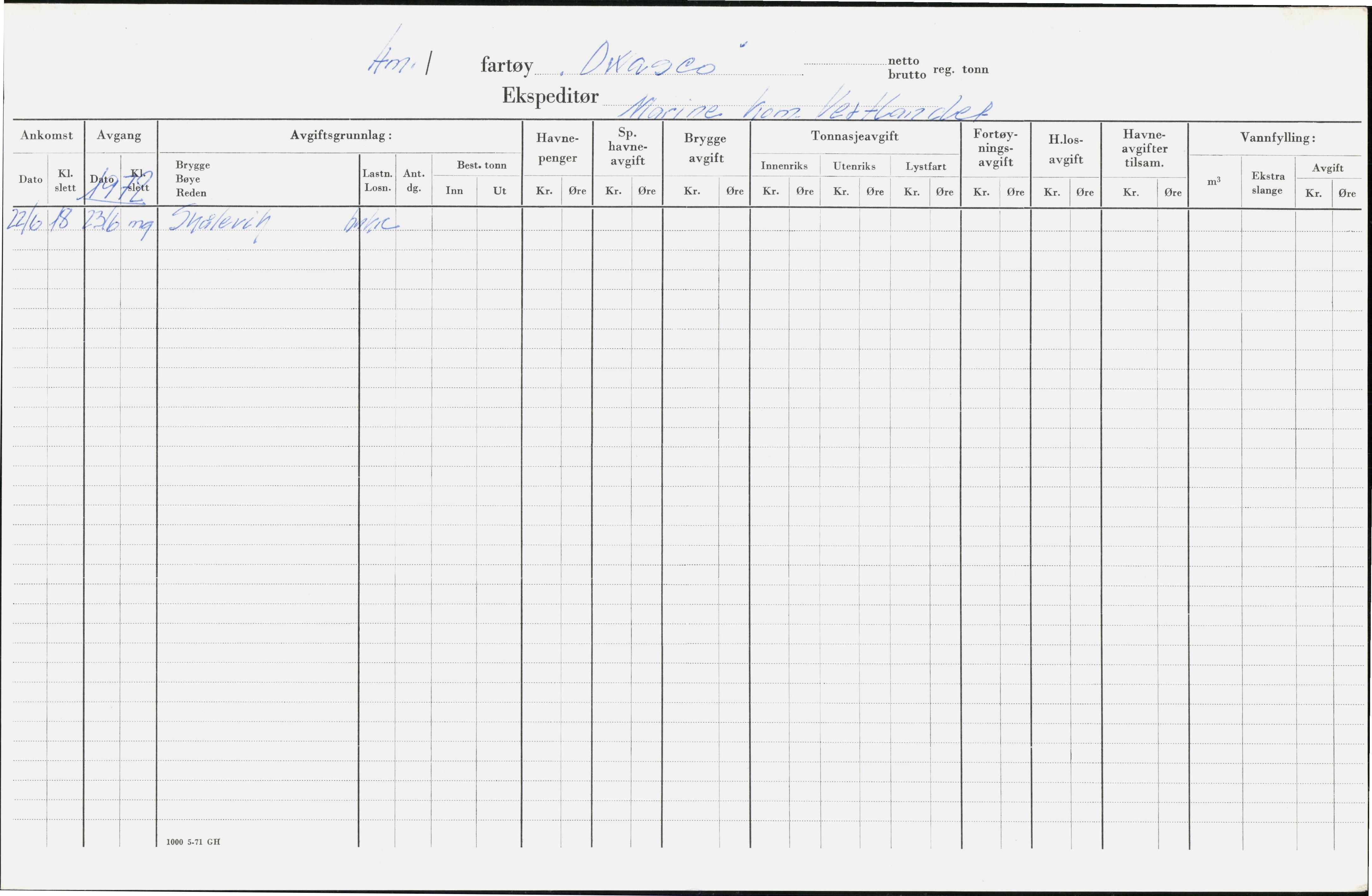 Bergen kommune. Havnekontor/havnefogd, BBA/A-0742/H/Ha/Hac/L0043: Skipsregister Owasco-Polarholm, 1941-1975