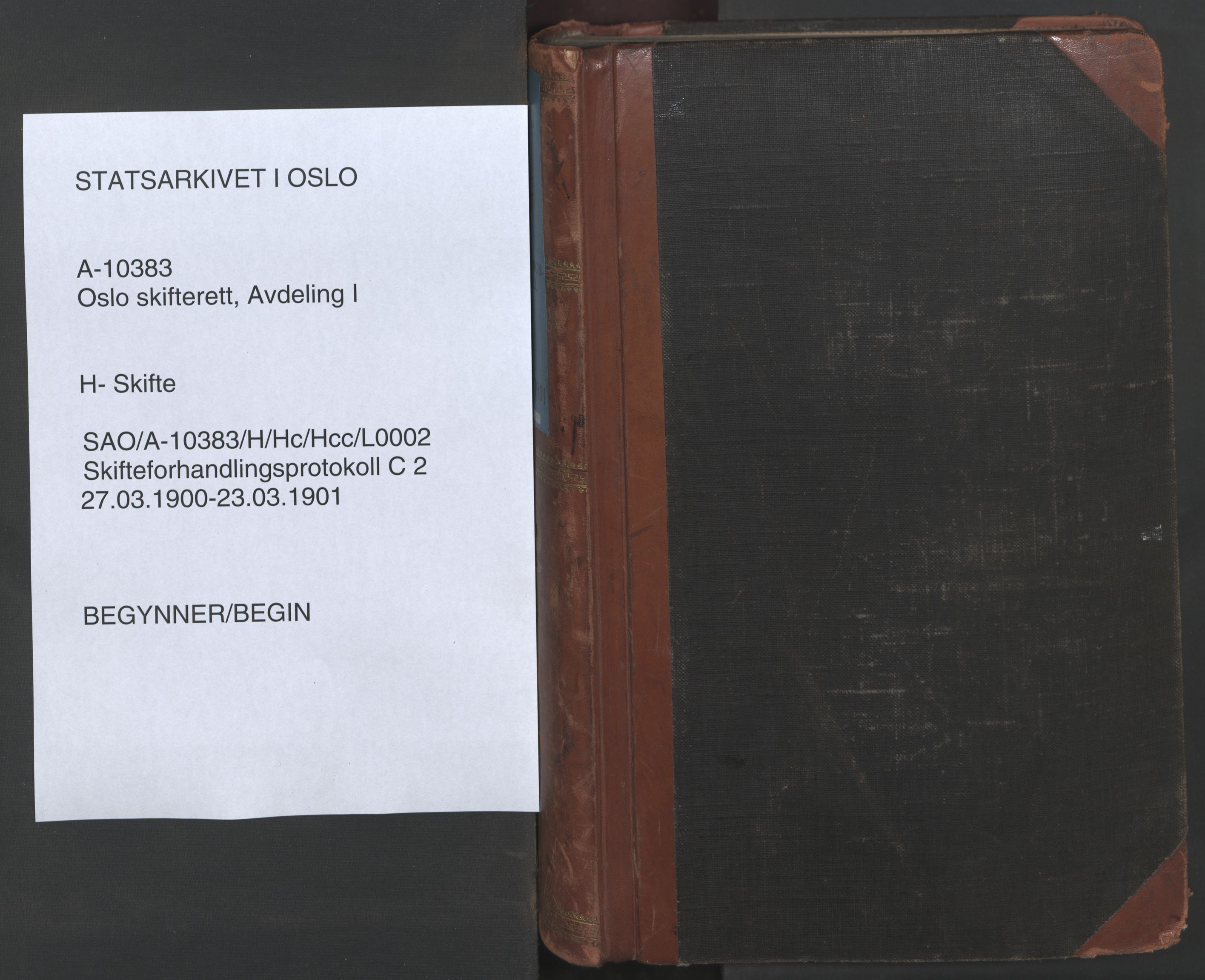 Oslo skifterett, SAO/A-10383/H/Hc/Hcc/L0002: Skifteforhandlingsprotokoll, 1900-1901