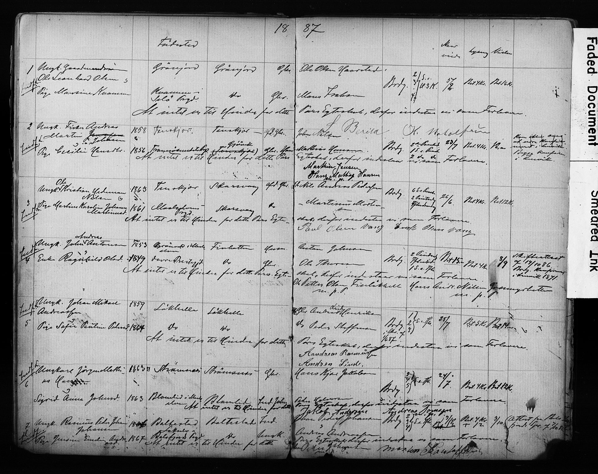 Lenvik sokneprestembete, AV/SATØ-S-1310/I/Ie/L0095: Lysningsprotokoll nr. 95, 1868-1890