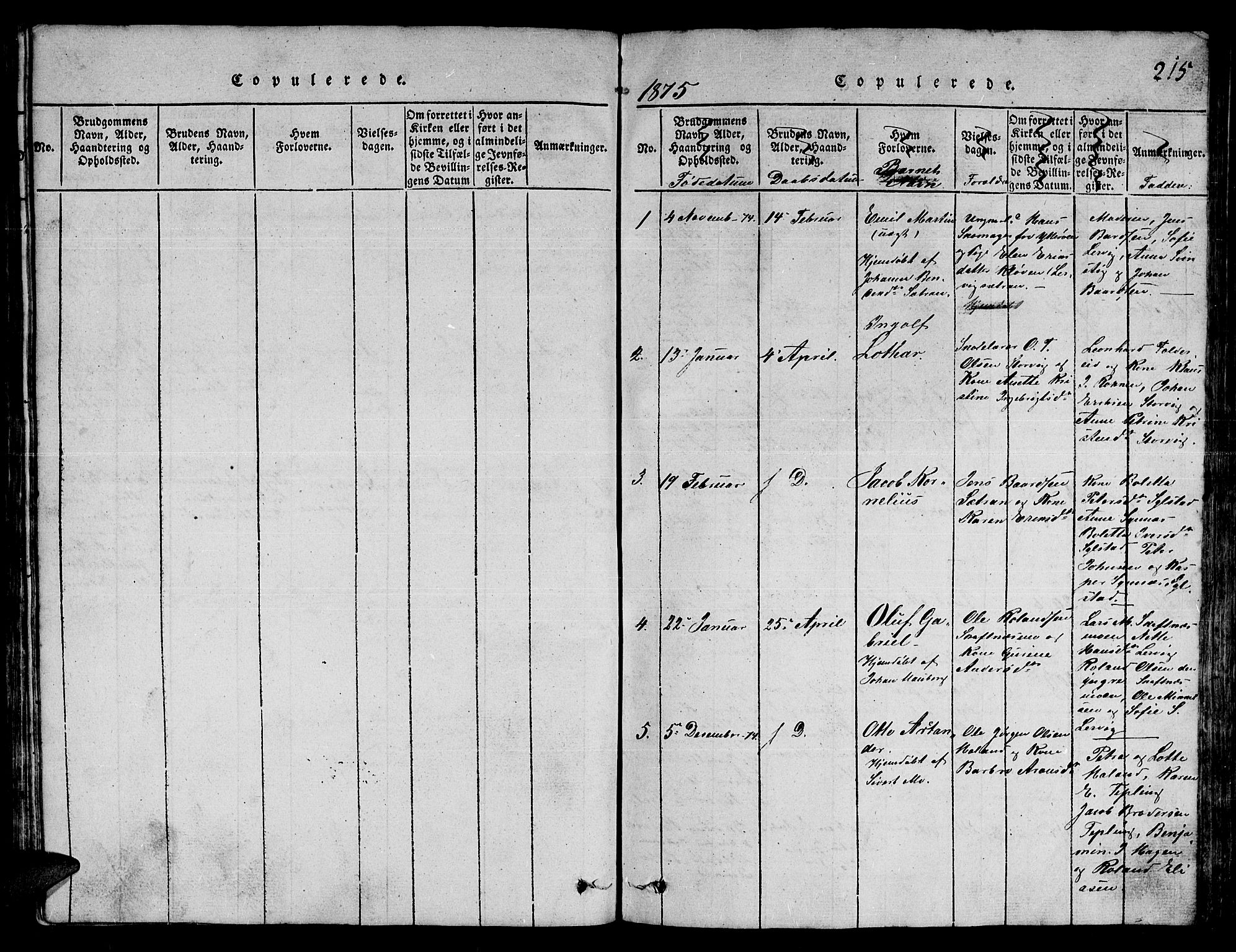 Ministerialprotokoller, klokkerbøker og fødselsregistre - Nord-Trøndelag, AV/SAT-A-1458/780/L0648: Klokkerbok nr. 780C01 /3, 1815-1877, s. 215
