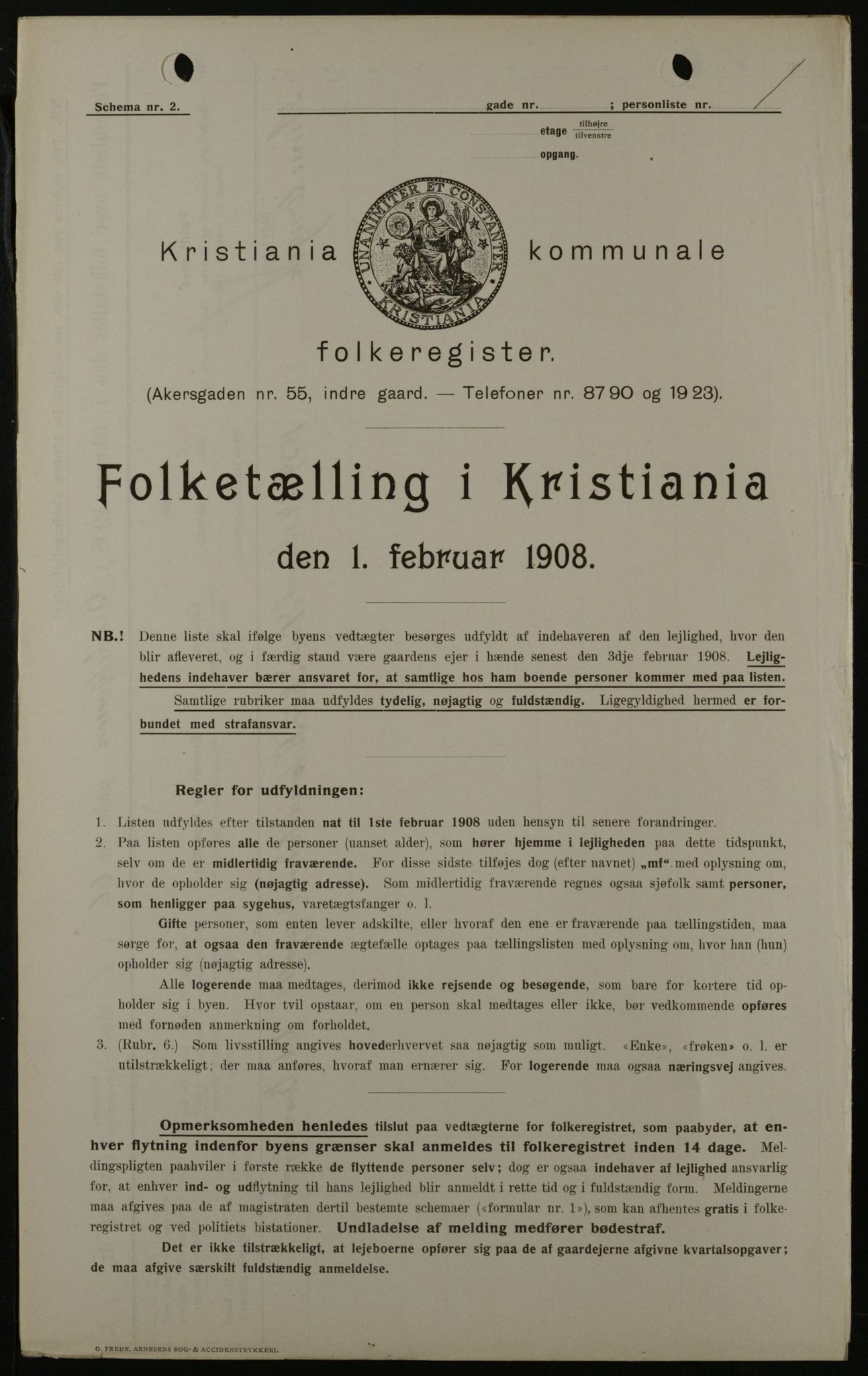 OBA, Kommunal folketelling 1.2.1908 for Kristiania kjøpstad, 1908, s. 9055