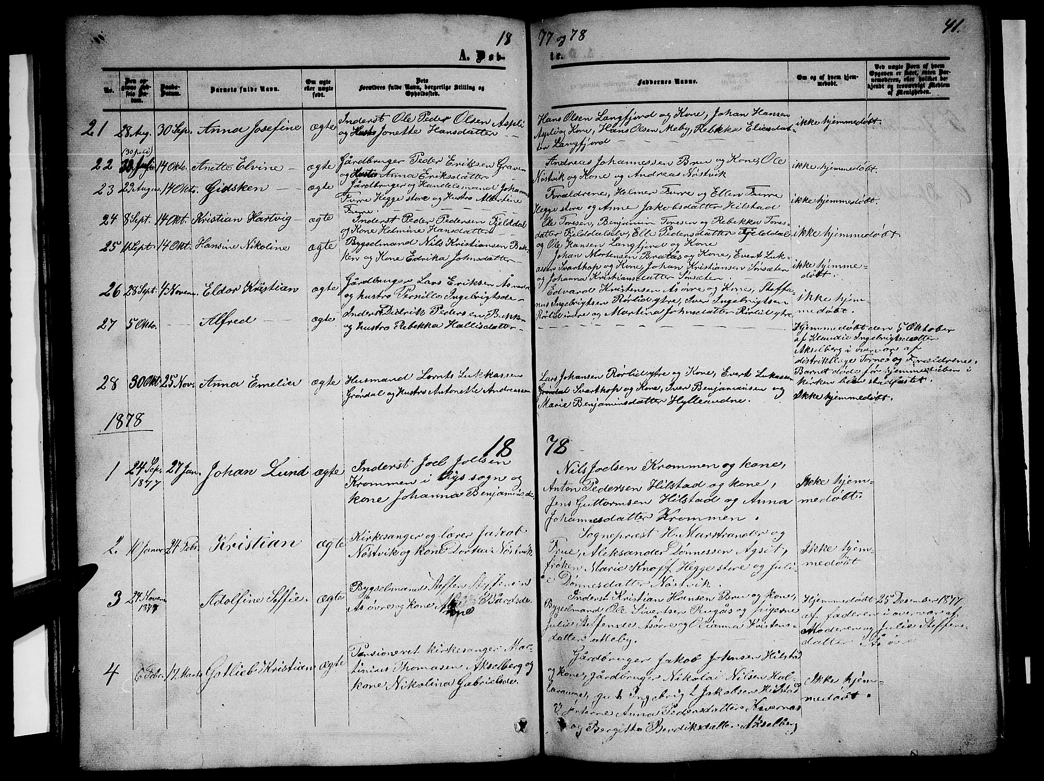 Ministerialprotokoller, klokkerbøker og fødselsregistre - Nordland, AV/SAT-A-1459/814/L0229: Klokkerbok nr. 814C02, 1859-1883, s. 41