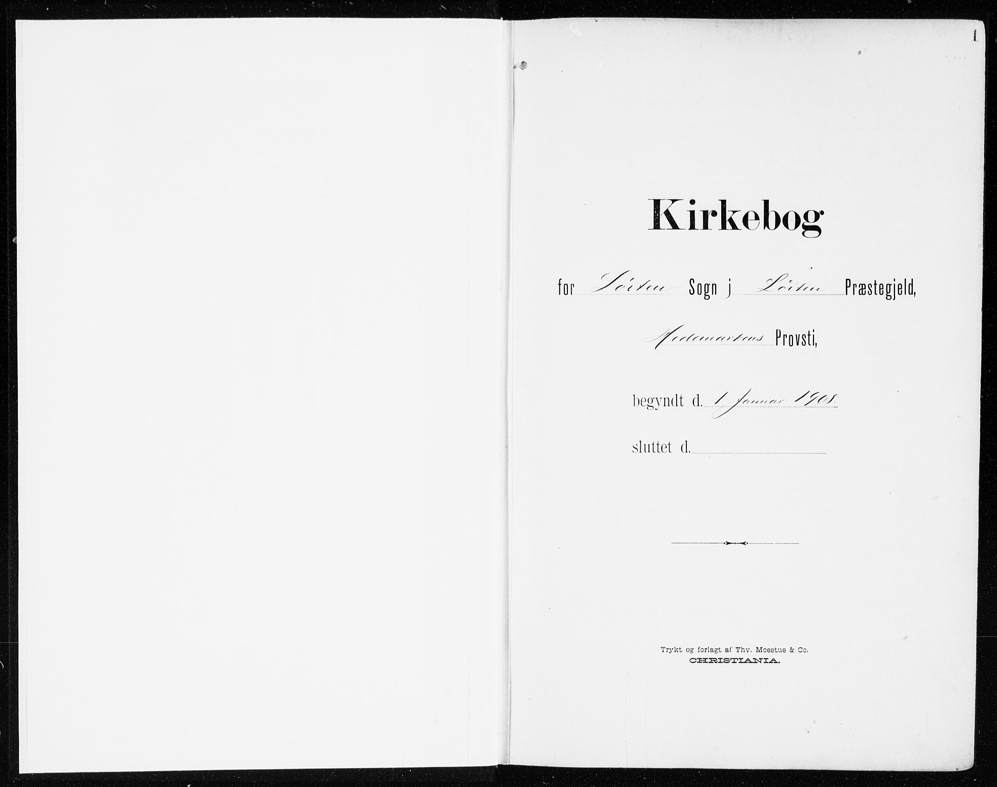 Løten prestekontor, AV/SAH-PREST-022/K/Ka/L0011: Ministerialbok nr. 11, 1908-1917, s. 1