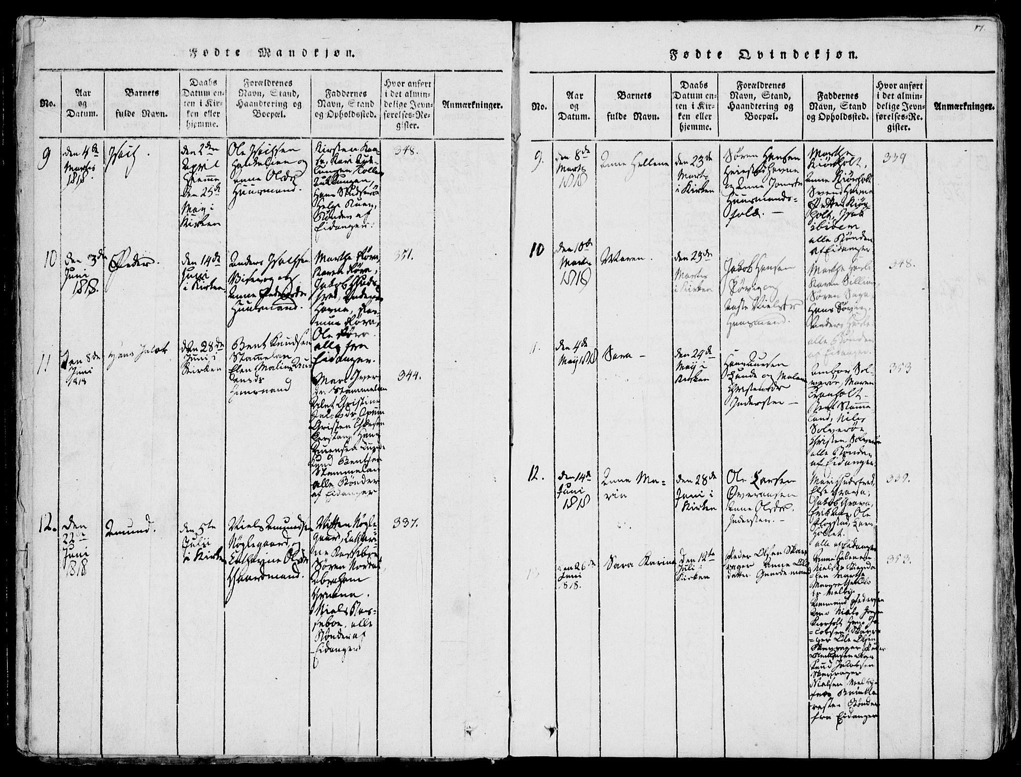 Eidanger kirkebøker, AV/SAKO-A-261/F/Fa/L0007: Ministerialbok nr. 7, 1814-1831, s. 17
