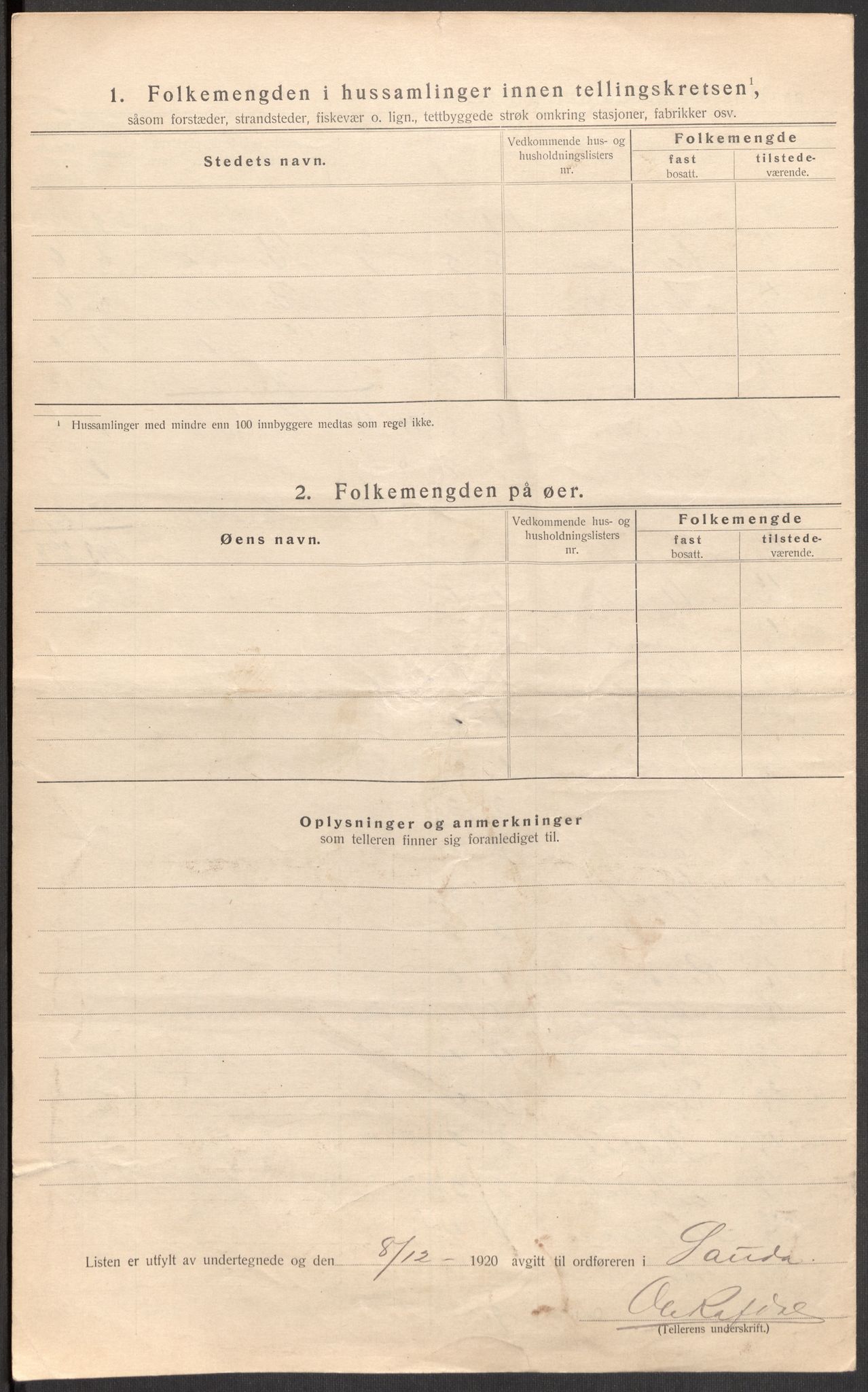 SAST, Folketelling 1920 for 1135 Sauda herred, 1920, s. 17