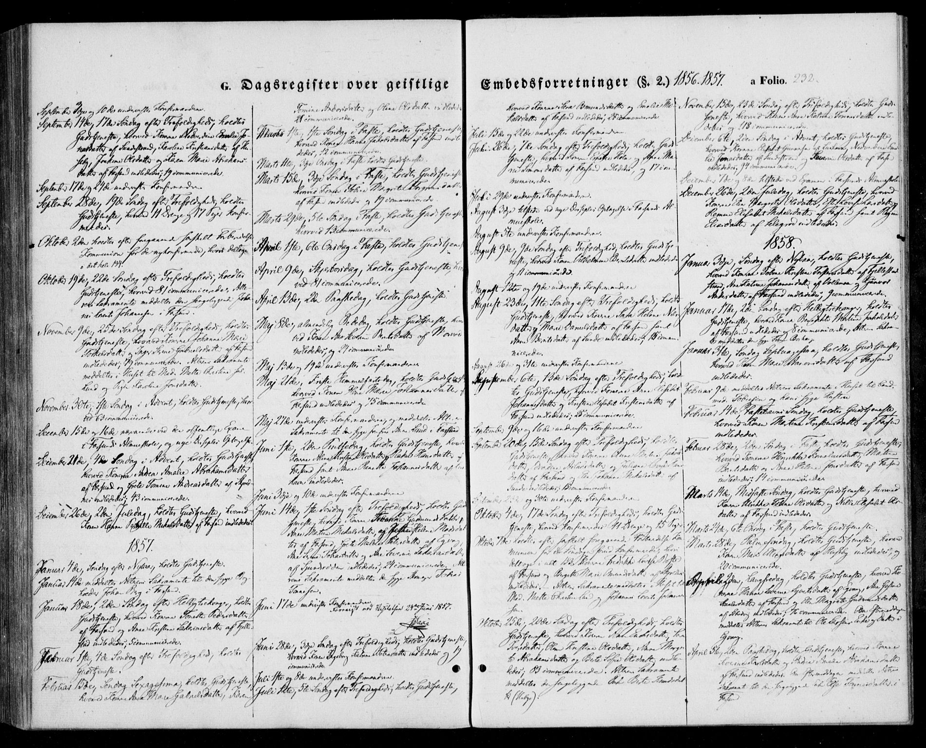 Farsund sokneprestkontor, SAK/1111-0009/F/Fa/L0004: Ministerialbok nr. A 4, 1847-1863, s. 232