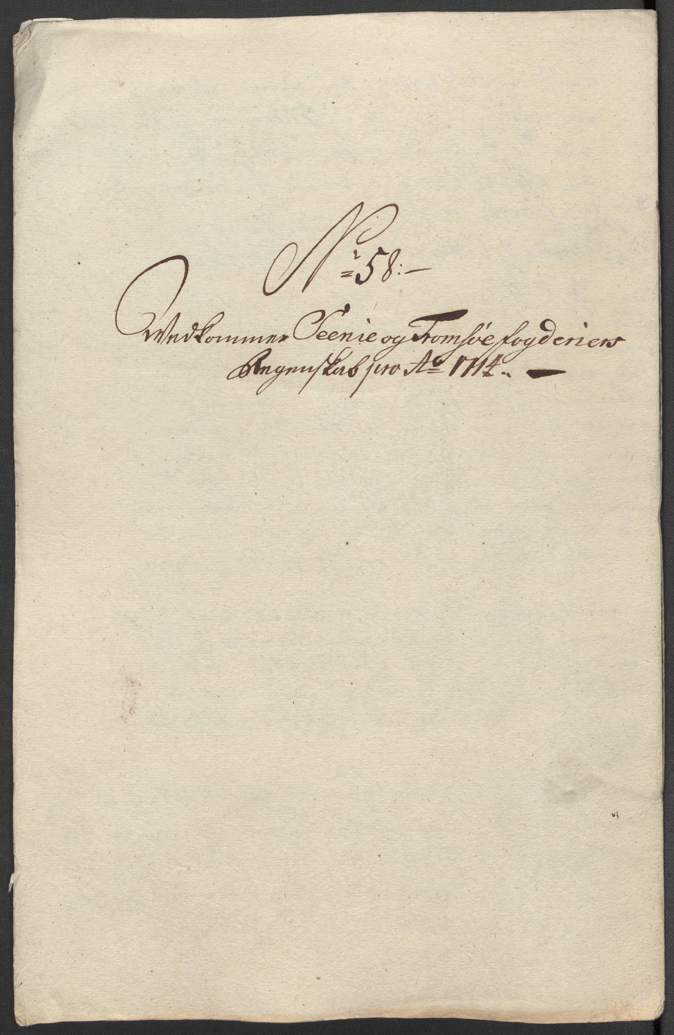 Rentekammeret inntil 1814, Reviderte regnskaper, Fogderegnskap, AV/RA-EA-4092/R68/L4760: Fogderegnskap Senja og Troms, 1714, s. 298