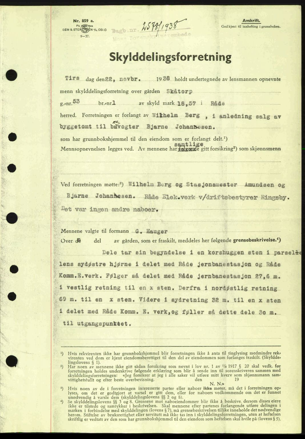Moss sorenskriveri, SAO/A-10168: Pantebok nr. A5, 1938-1939, Dagboknr: 2578/1938