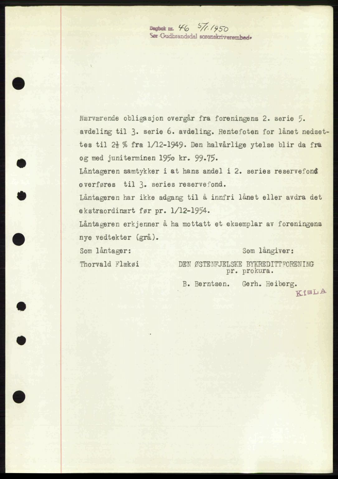Sør-Gudbrandsdal tingrett, SAH/TING-004/H/Hb/Hbf/L0004: Pantebok nr. C5b, 1945-1951, Dagboknr: 46/1950