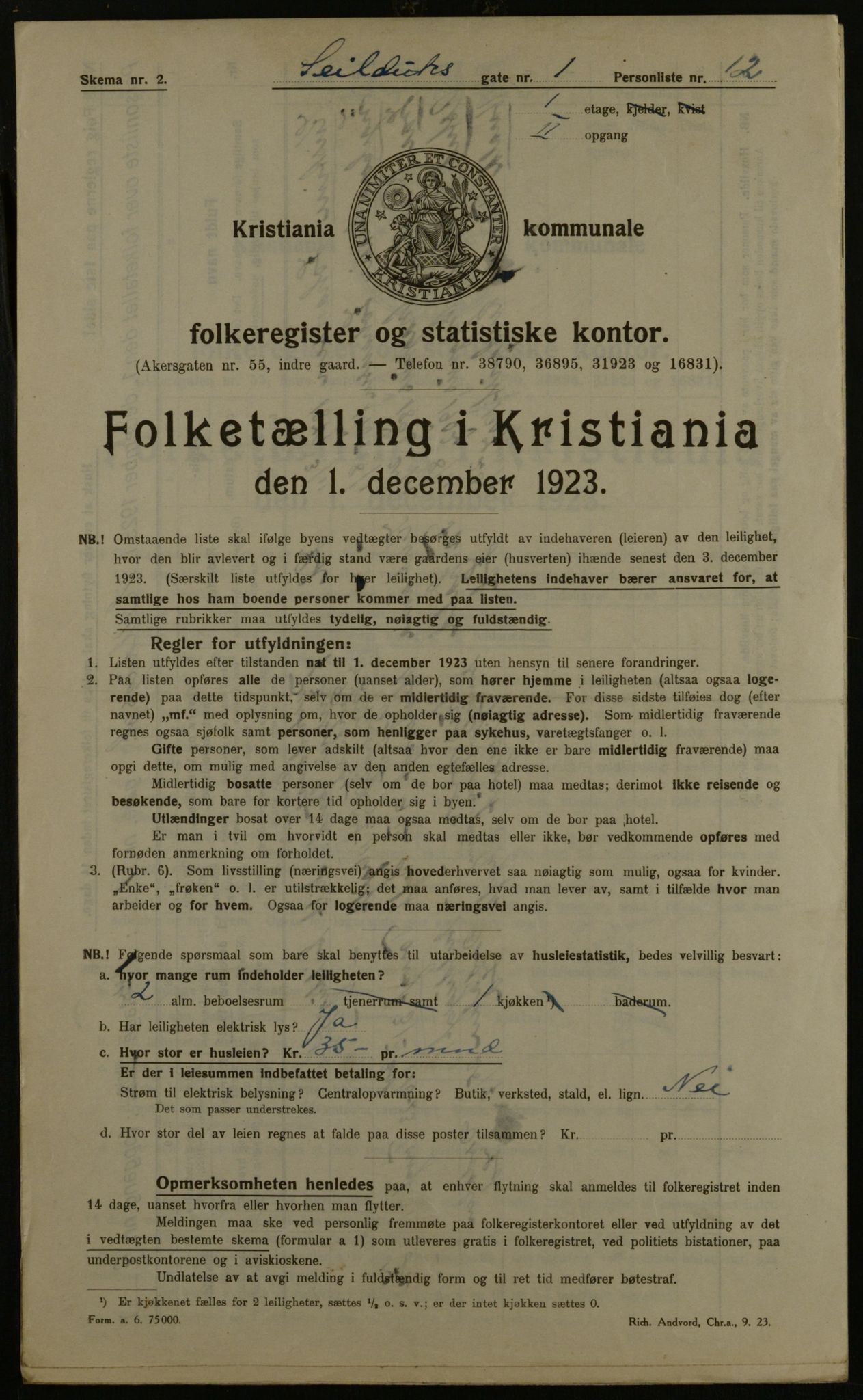 OBA, Kommunal folketelling 1.12.1923 for Kristiania, 1923, s. 103971