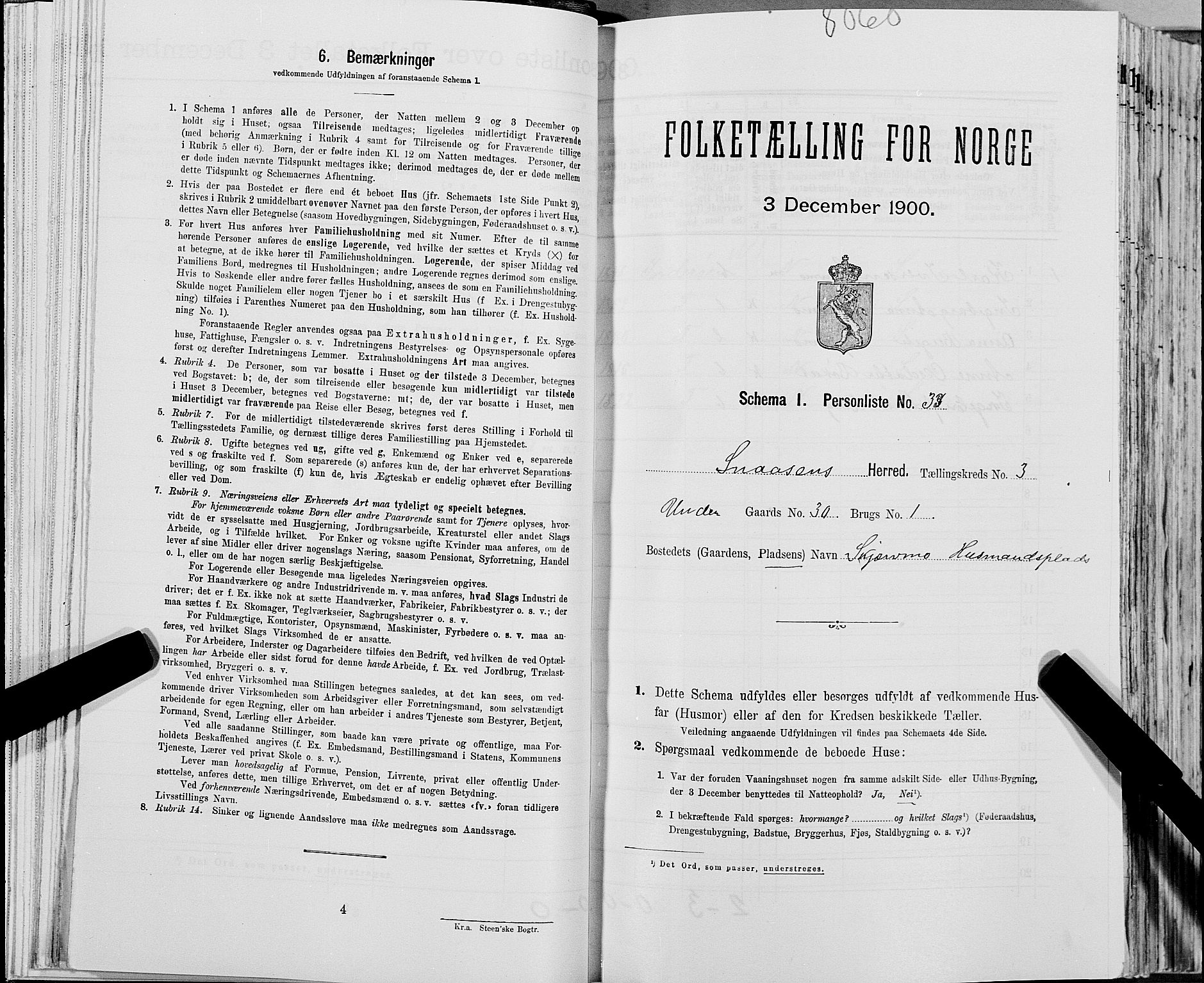 SAT, Folketelling 1900 for 1736 Snåsa herred, 1900, s. 663