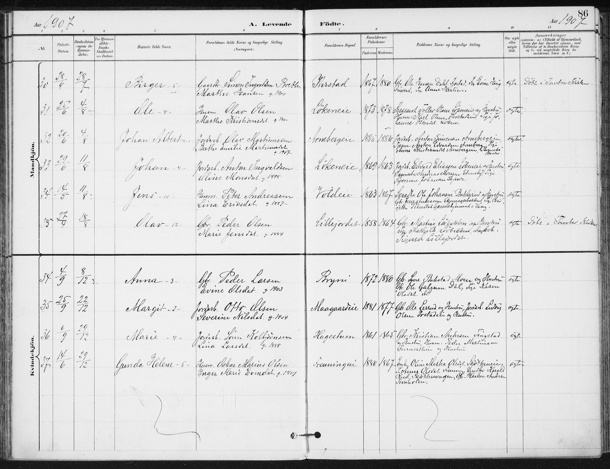Romedal prestekontor, AV/SAH-PREST-004/K/L0011: Ministerialbok nr. 11, 1896-1912, s. 86