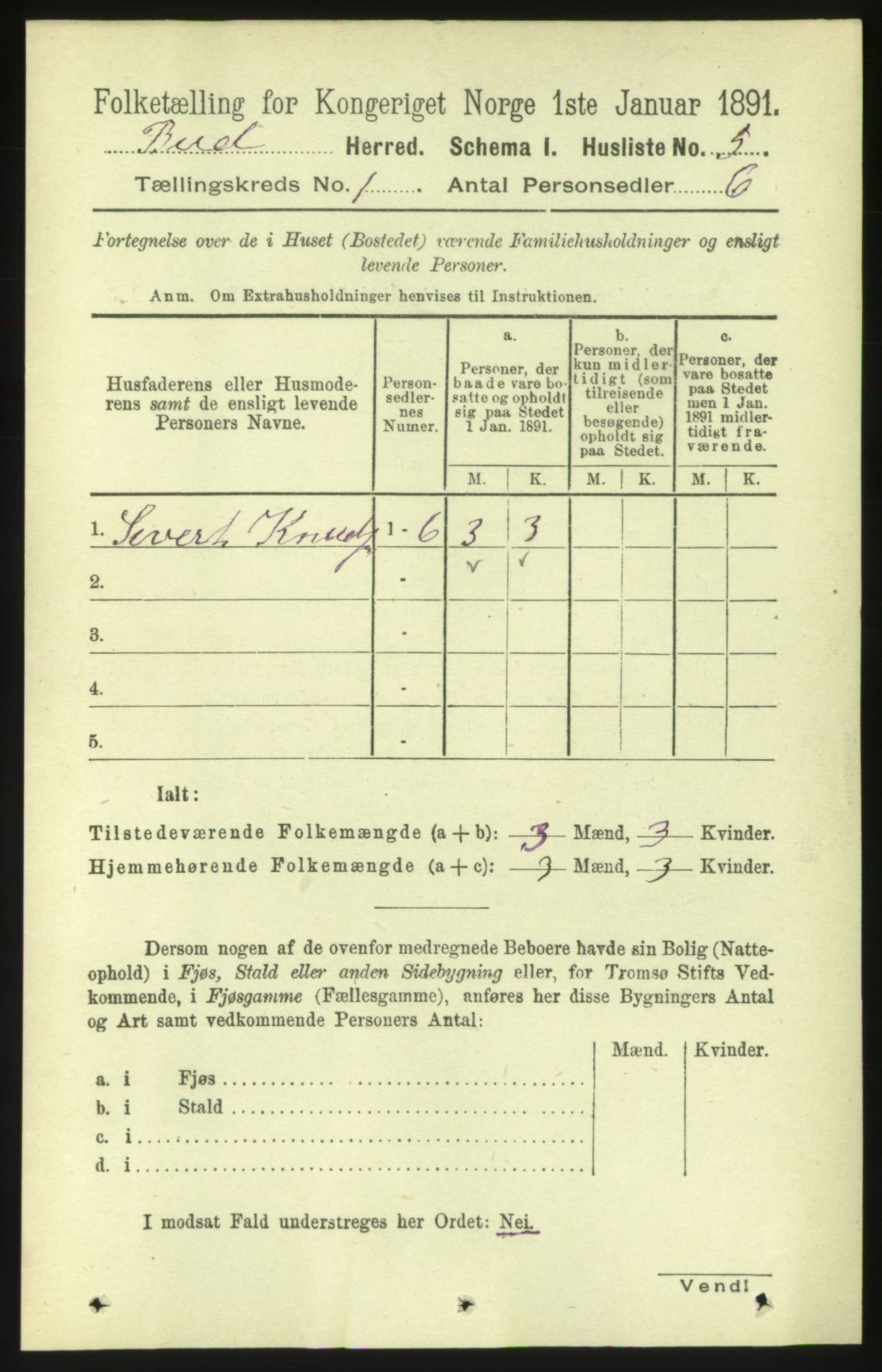 RA, Folketelling 1891 for 1549 Bud herred, 1891, s. 23