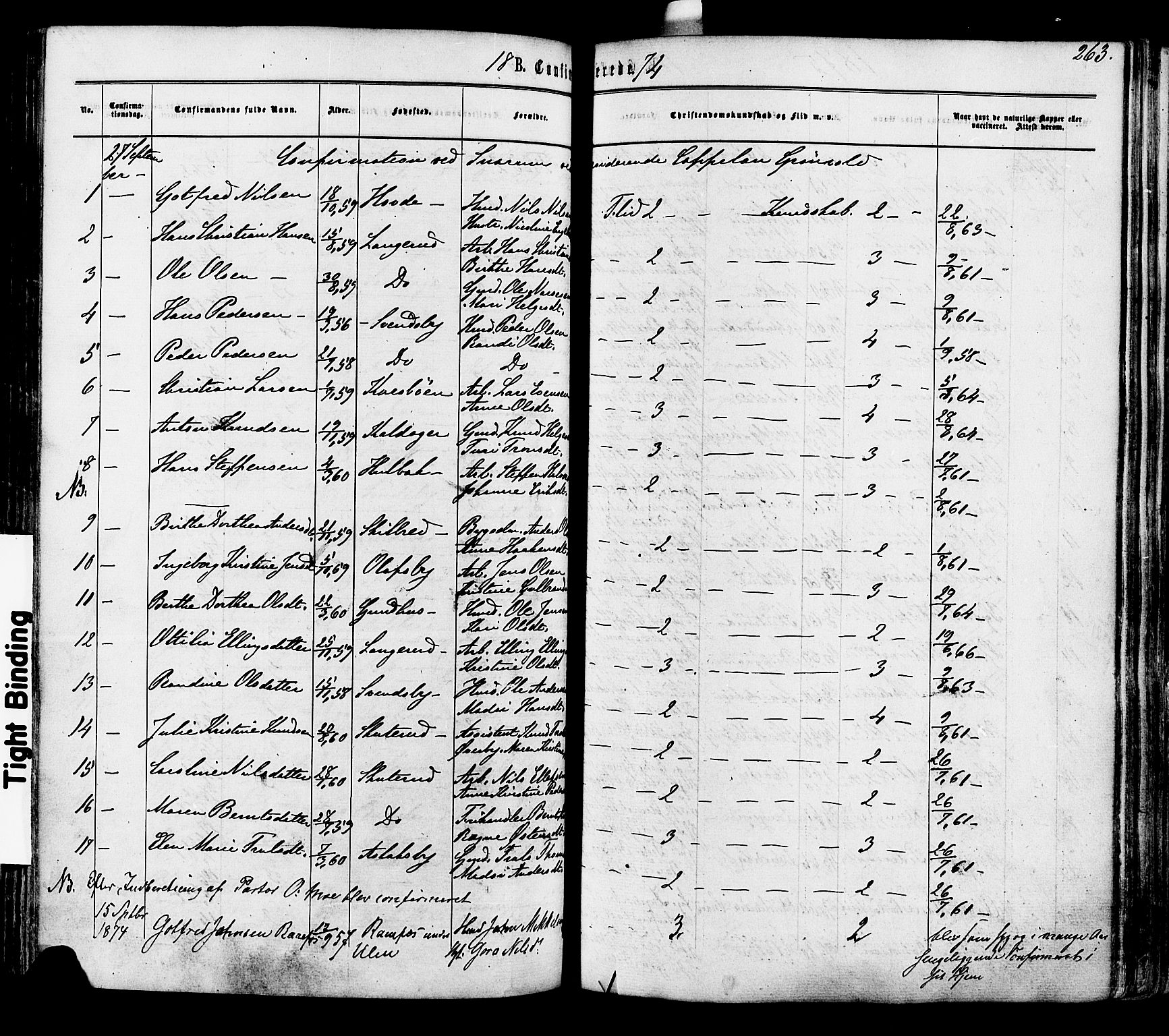Modum kirkebøker, AV/SAKO-A-234/F/Fa/L0010: Ministerialbok nr. 10, 1865-1876, s. 263