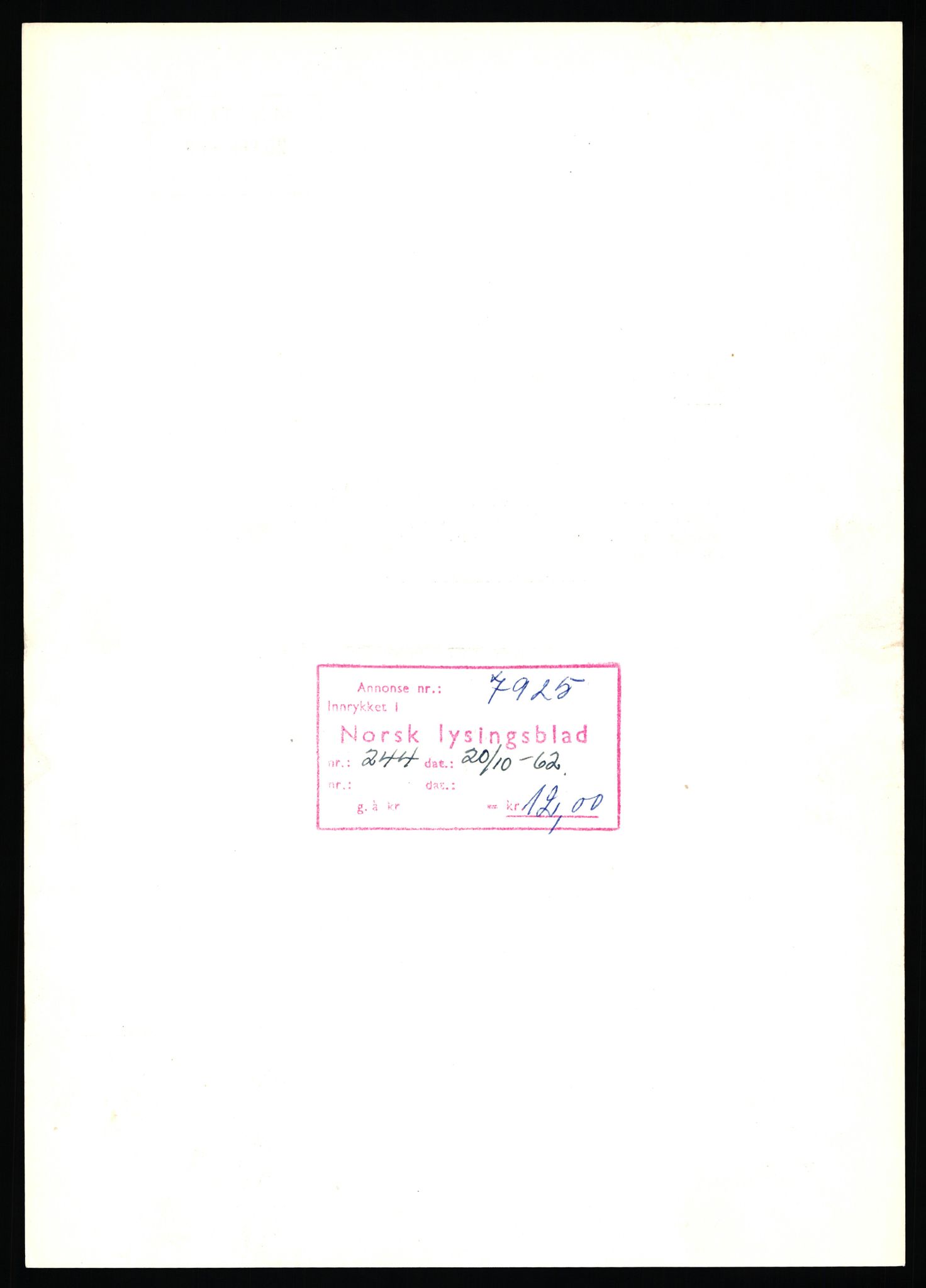 Stavanger byfogd, SAST/A-101408/002/J/Jd/Jde/L0003: Registreringsmeldinger og bilag. Enkeltmannsforetak, 751-1000, 1928-1976, s. 209