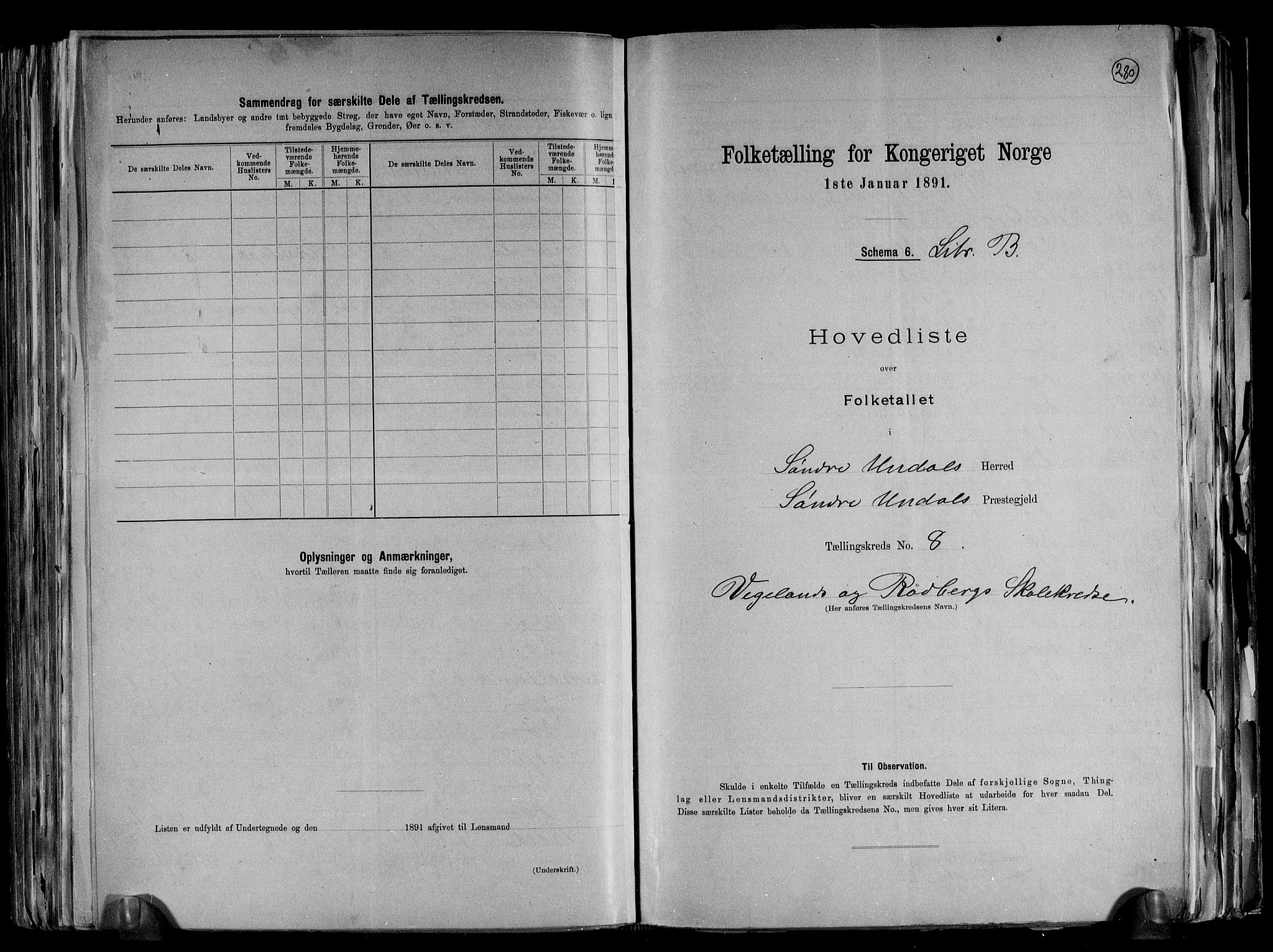 RA, Folketelling 1891 for 1029 Sør-Audnedal herred, 1891, s. 26