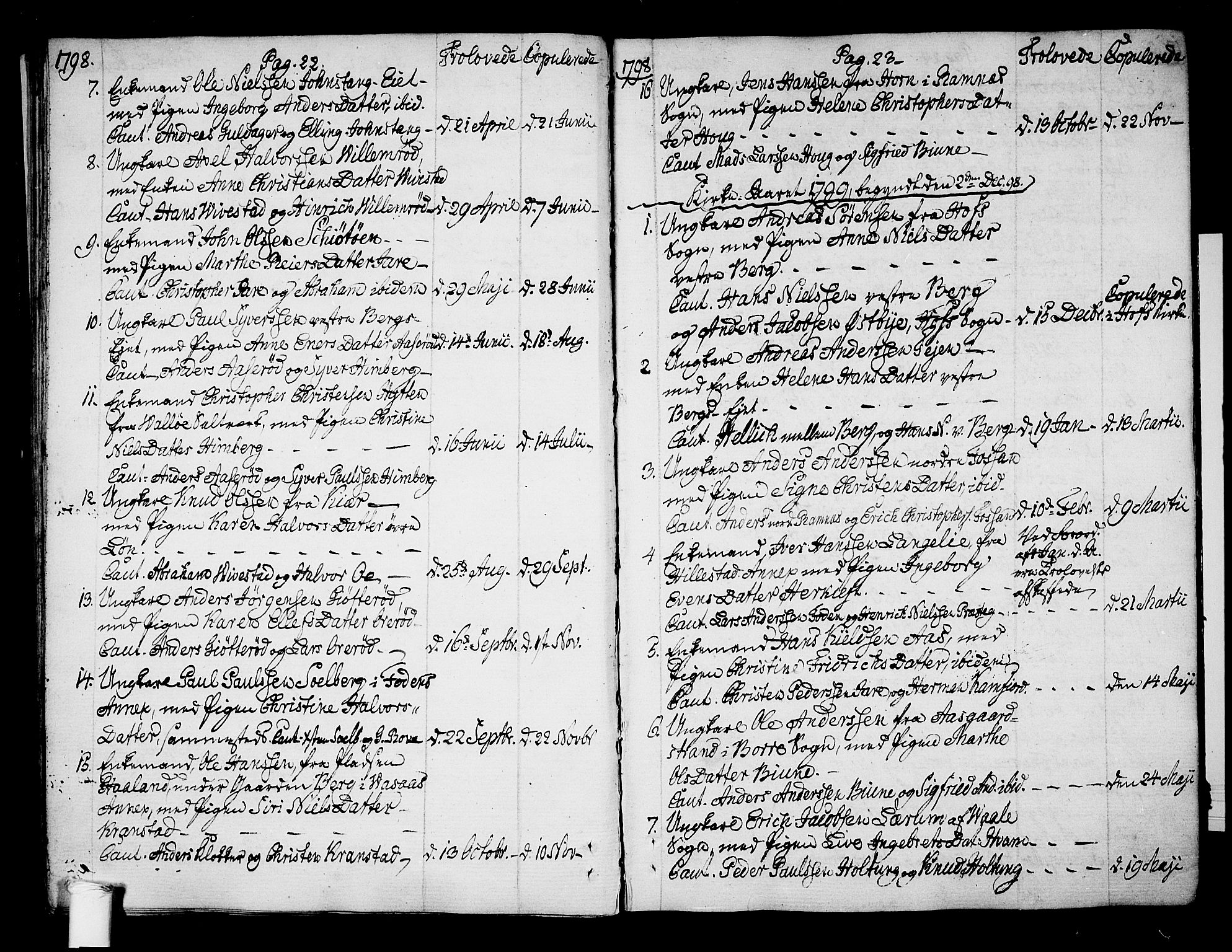 Ramnes kirkebøker, SAKO/A-314/F/Fa/L0003: Ministerialbok nr. I 3, 1790-1813, s. 22-23