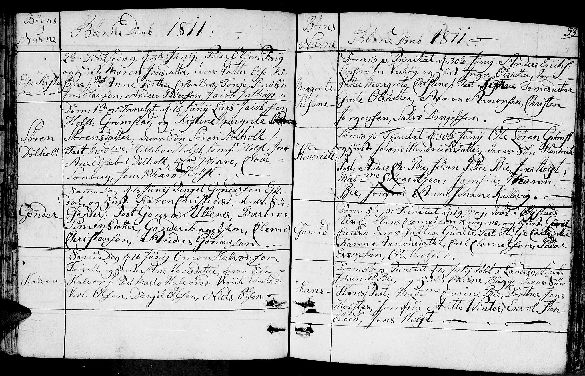 Fjære sokneprestkontor, AV/SAK-1111-0011/F/Fb/L0006: Klokkerbok nr. B 6, 1803-1817, s. 53