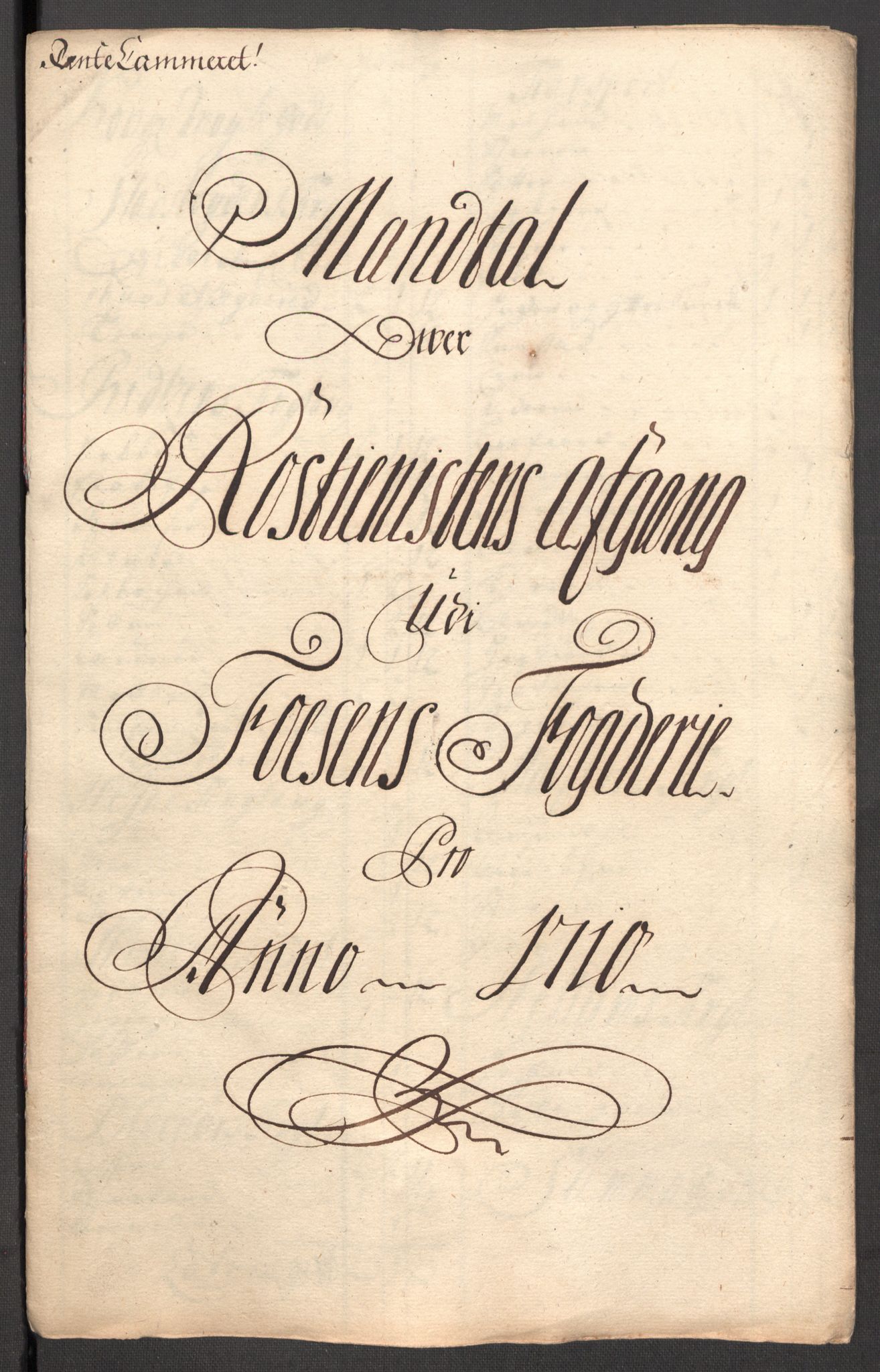 Rentekammeret inntil 1814, Reviderte regnskaper, Fogderegnskap, AV/RA-EA-4092/R57/L3859: Fogderegnskap Fosen, 1710, s. 181