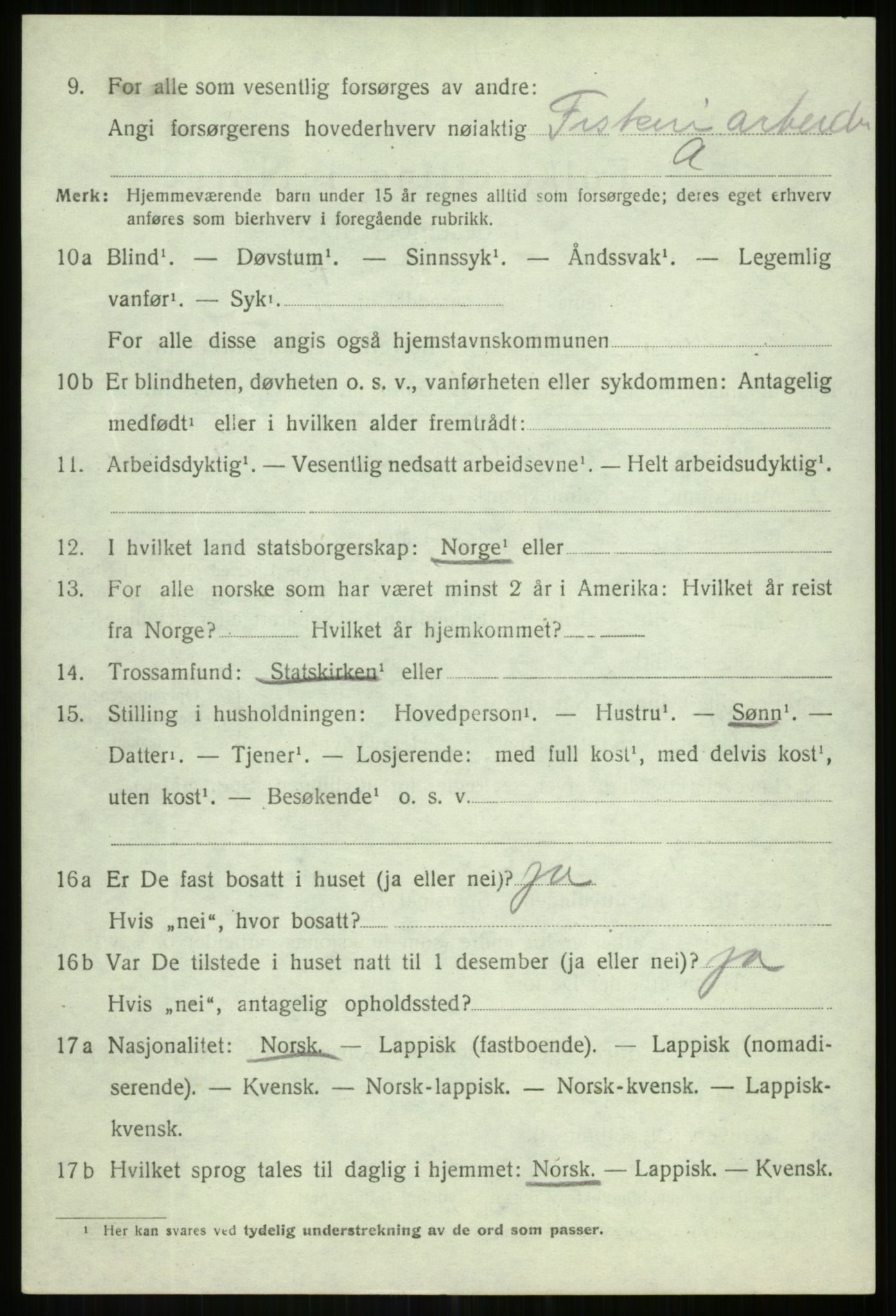 SATØ, Folketelling 1920 for 1931 Lenvik herred, 1920, s. 3785