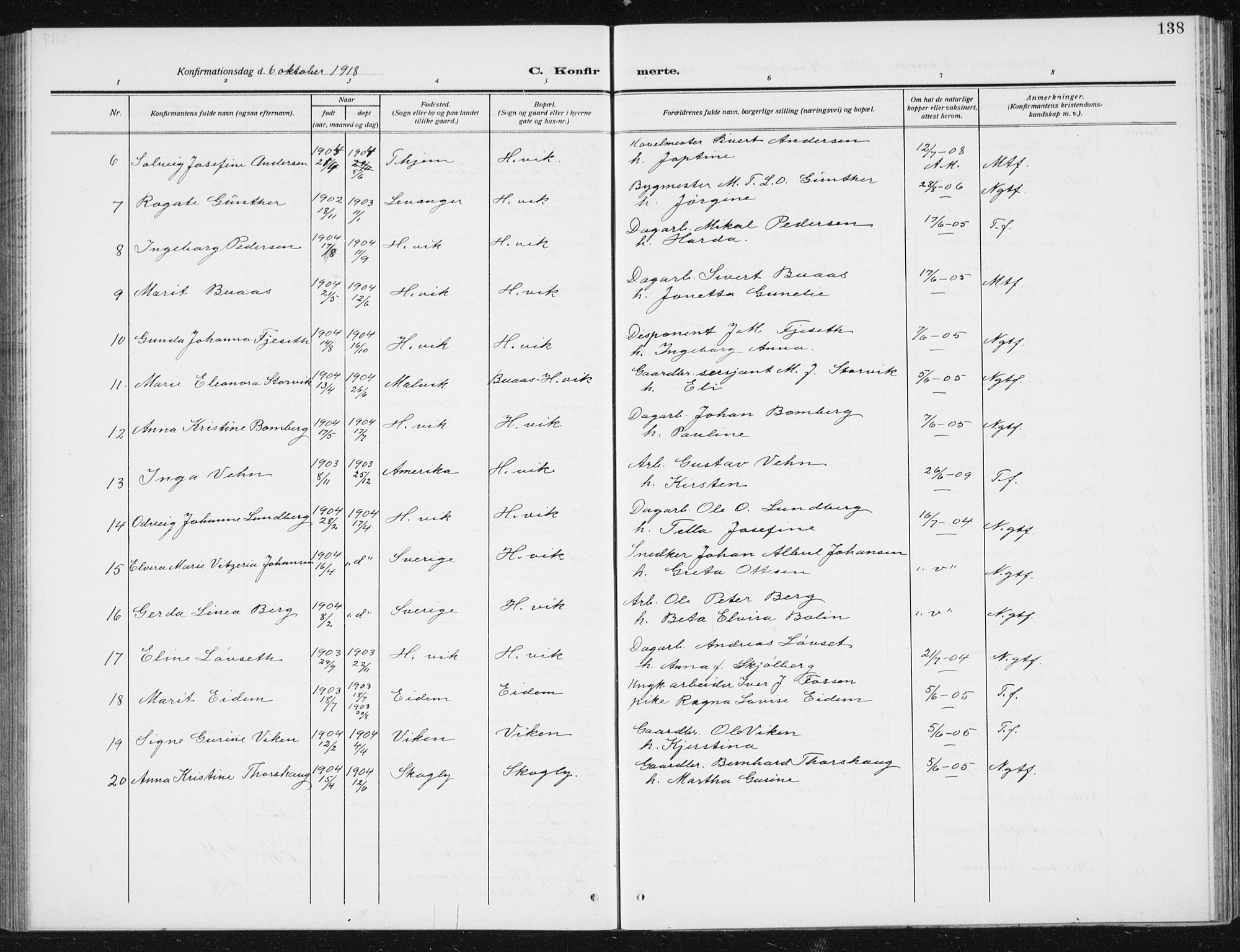 Ministerialprotokoller, klokkerbøker og fødselsregistre - Sør-Trøndelag, AV/SAT-A-1456/617/L0431: Klokkerbok nr. 617C02, 1910-1936, s. 138