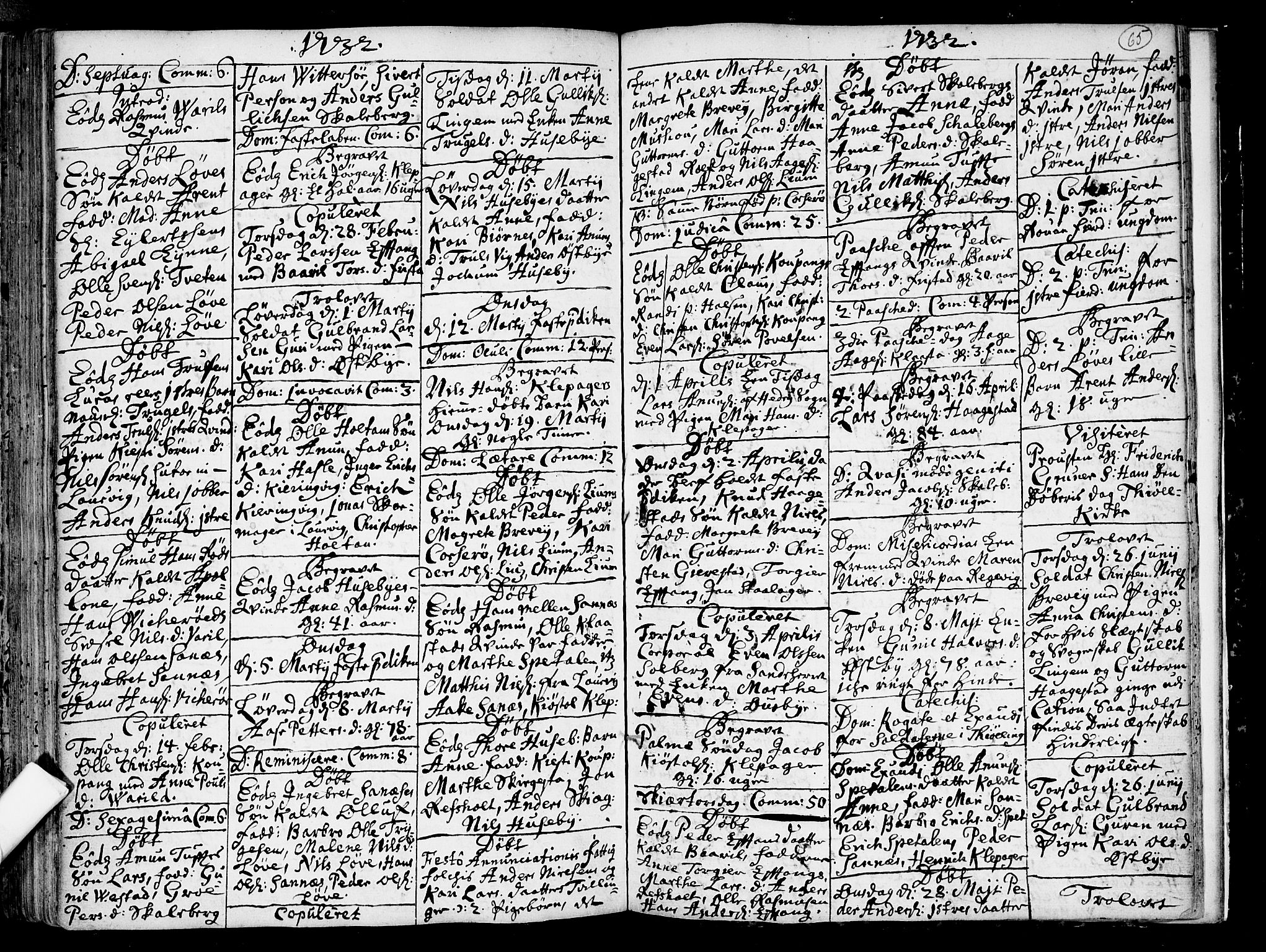 Tjølling kirkebøker, SAKO/A-60/F/Fa/L0002: Ministerialbok nr. 2, 1716-1734, s. 65