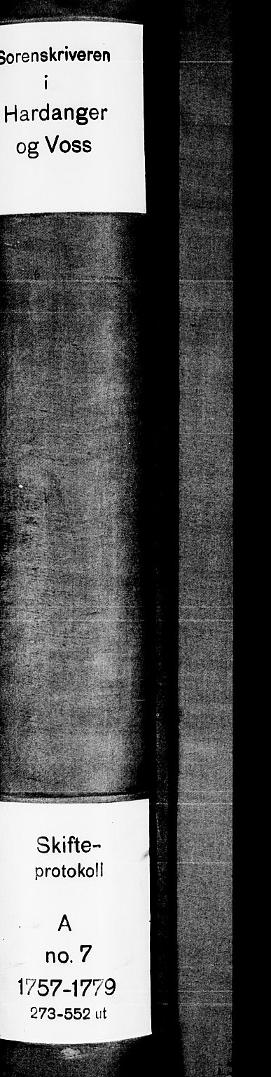 Hardanger og Voss sorenskriveri, AV/SAB-A-2501/4/4A/4Ac/L0007b: Skifterettsprotokoll for sorenskriveriet, 1769-1779