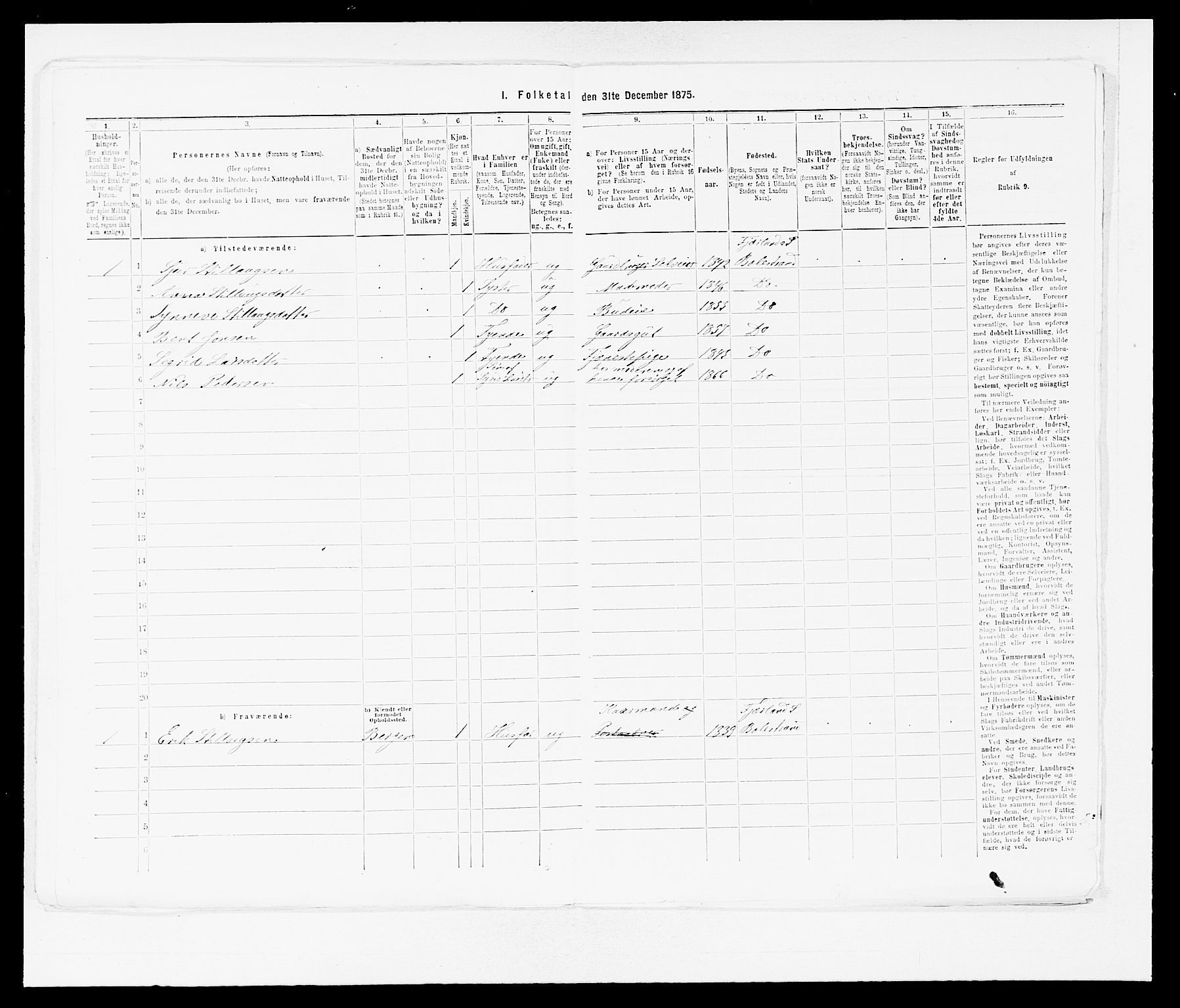 SAB, Folketelling 1875 for 1418P Balestrand prestegjeld, 1875, s. 593