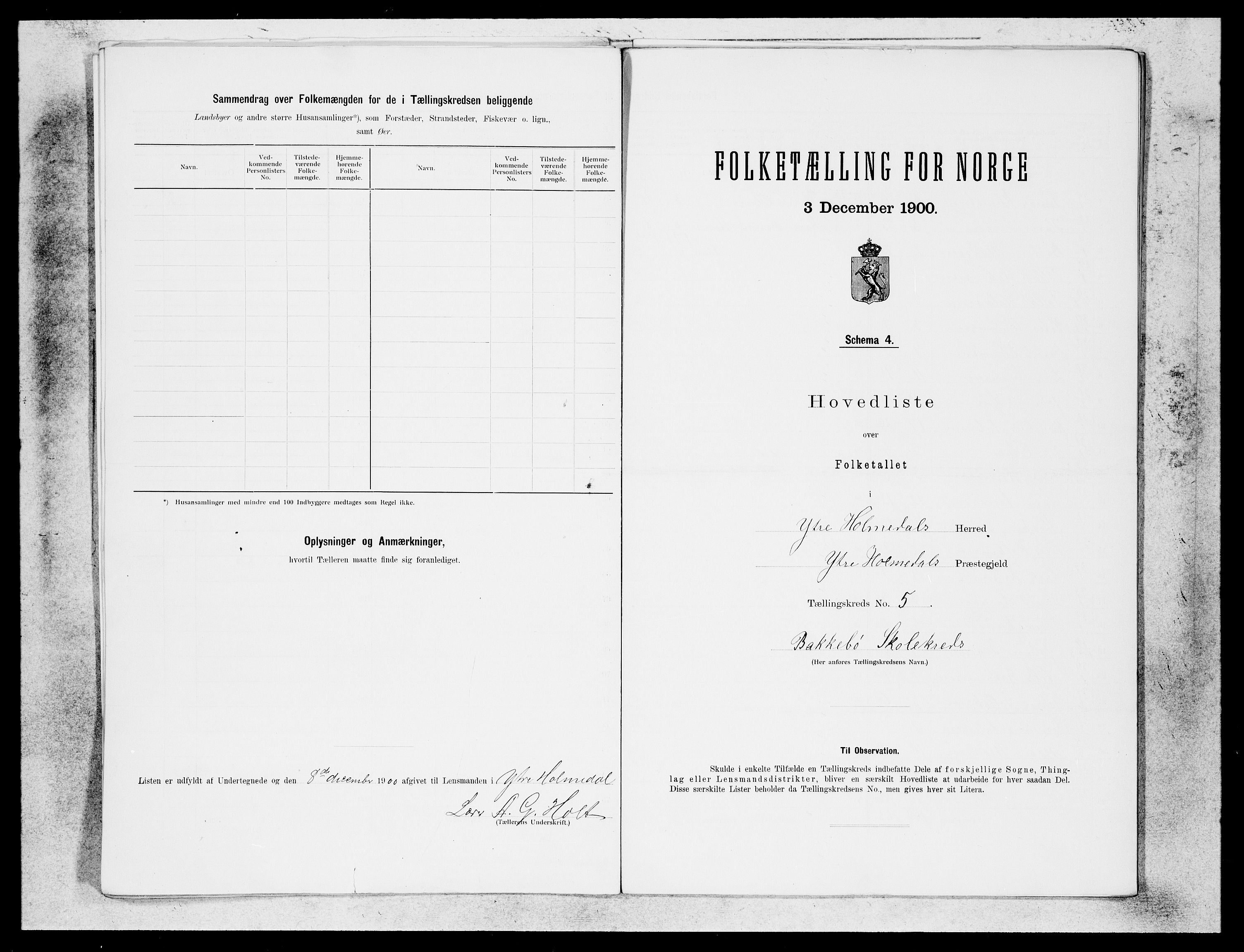 SAB, Folketelling 1900 for 1429 Ytre Holmedal herred, 1900, s. 11