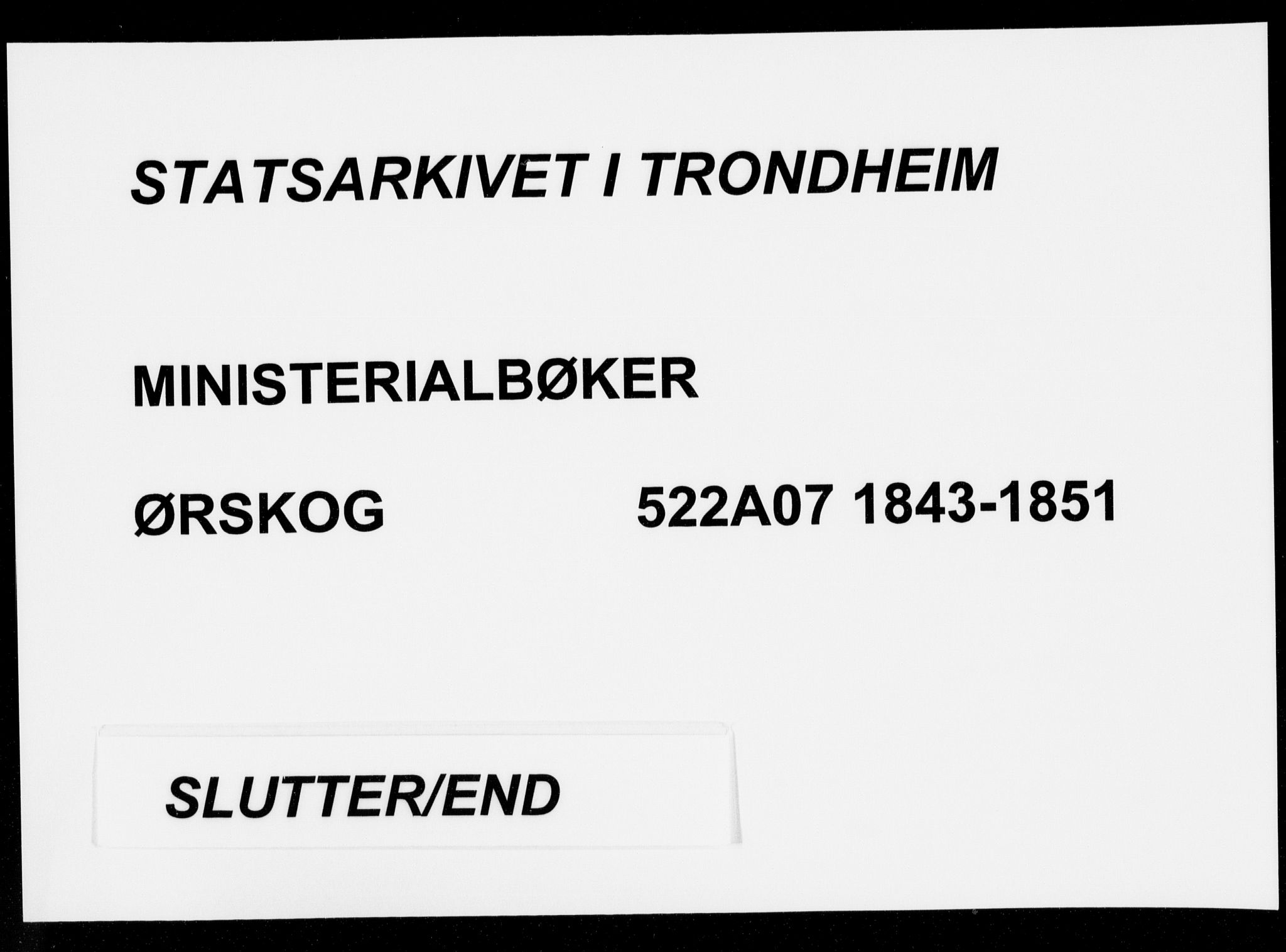 Ministerialprotokoller, klokkerbøker og fødselsregistre - Møre og Romsdal, AV/SAT-A-1454/522/L0312: Ministerialbok nr. 522A07, 1843-1851