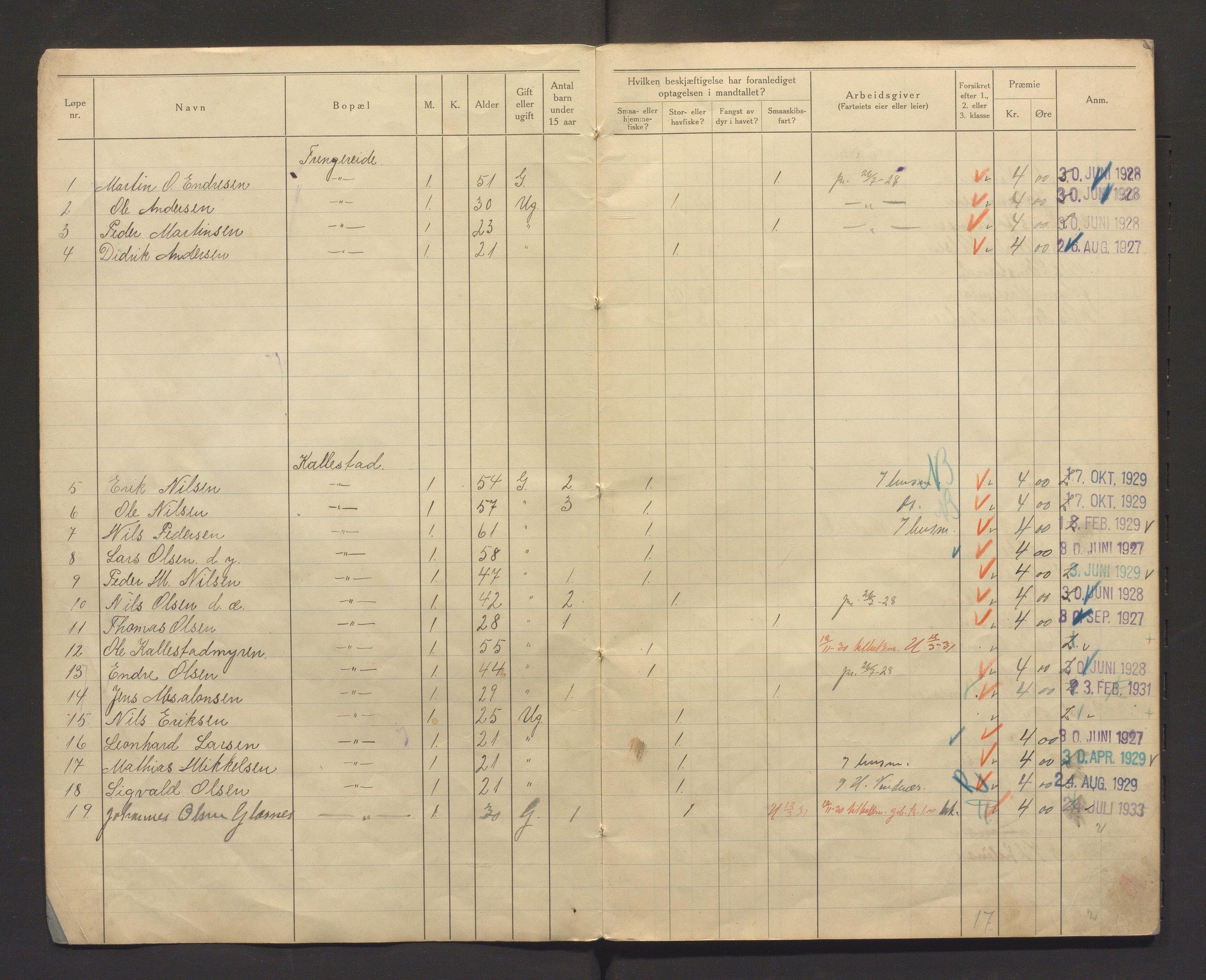 Fjell kommune. Fiskarmanntalsnemnda, IKAH/1246-352/F/Fa/L0001/0006: Fiskarmanntal / Fiskarmanntal, 1927