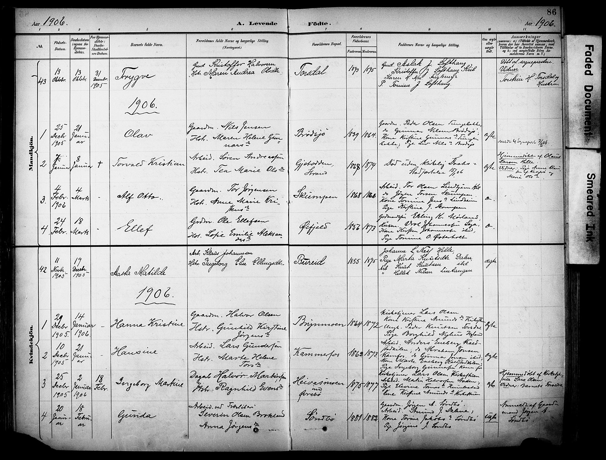 Sannidal kirkebøker, AV/SAKO-A-296/F/Fa/L0016: Ministerialbok nr. 16, 1895-1911, s. 86