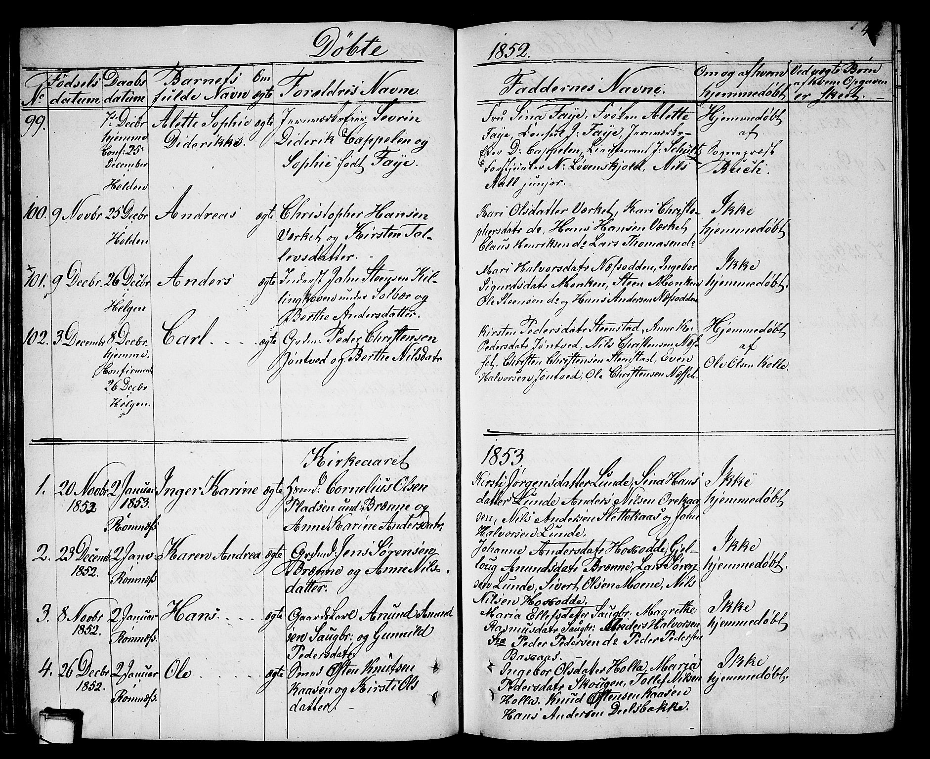 Holla kirkebøker, AV/SAKO-A-272/G/Ga/L0003: Klokkerbok nr. I 3, 1849-1866, s. 49
