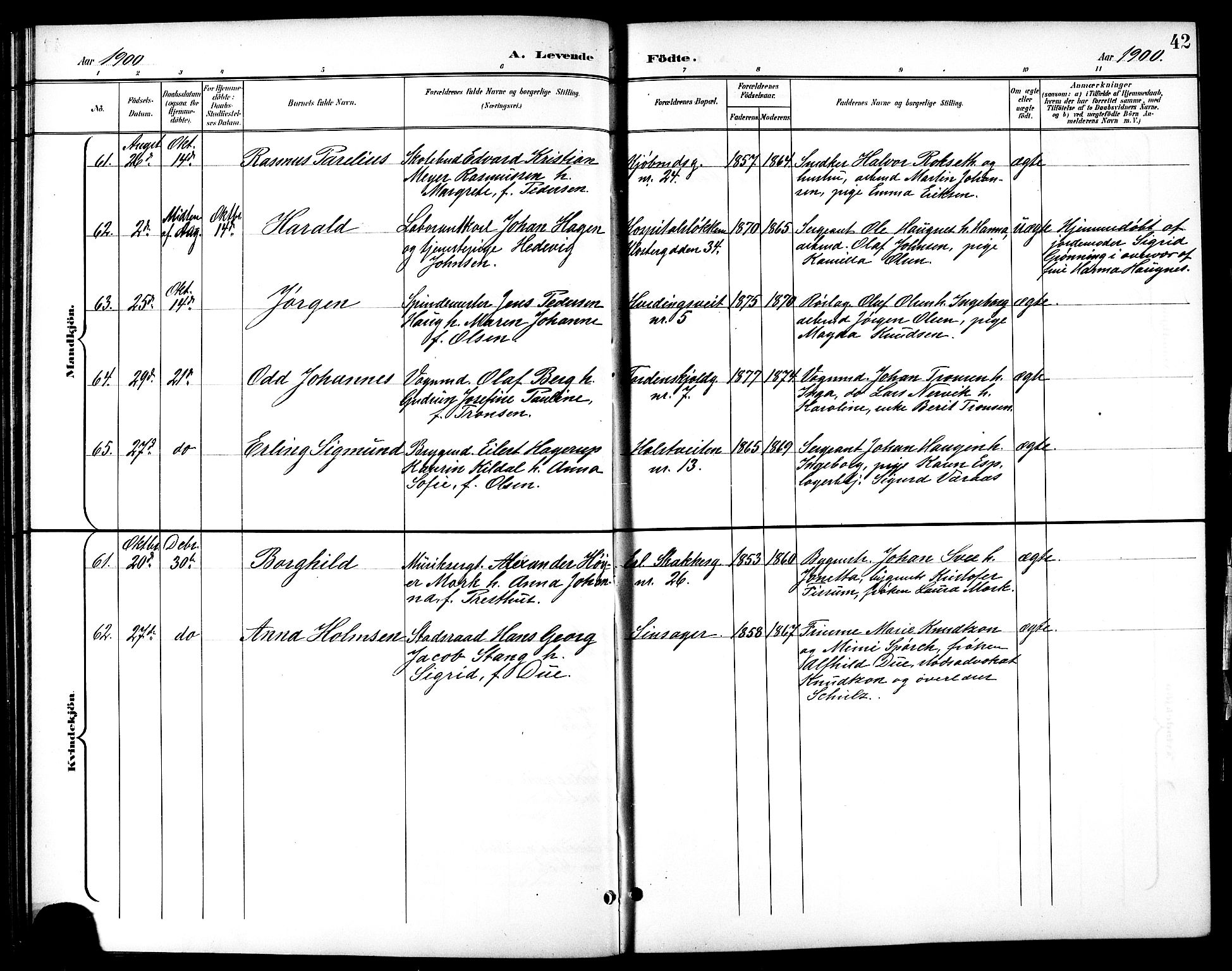 Ministerialprotokoller, klokkerbøker og fødselsregistre - Sør-Trøndelag, AV/SAT-A-1456/601/L0094: Klokkerbok nr. 601C12, 1898-1911, s. 42