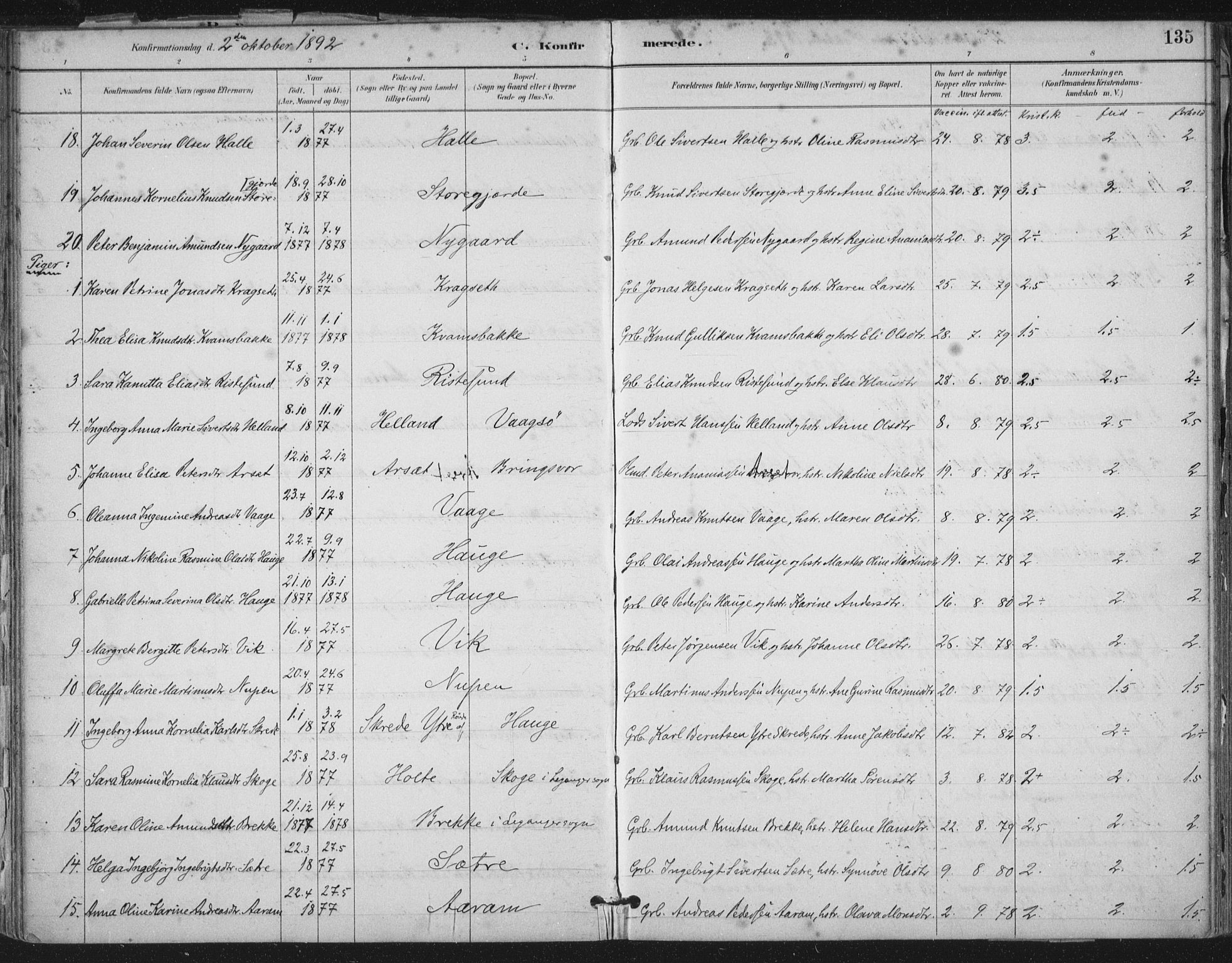 Ministerialprotokoller, klokkerbøker og fødselsregistre - Møre og Romsdal, SAT/A-1454/503/L0037: Ministerialbok nr. 503A05, 1884-1900, s. 135