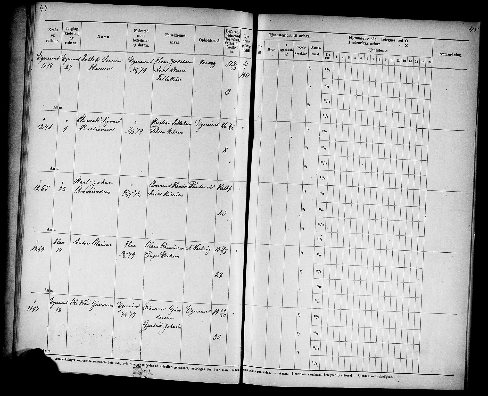 Kristiansand mønstringskrets, SAK/2031-0015/F/Fd/L0003: Rulle sjøvernepliktige, C-3, 1901, s. 30