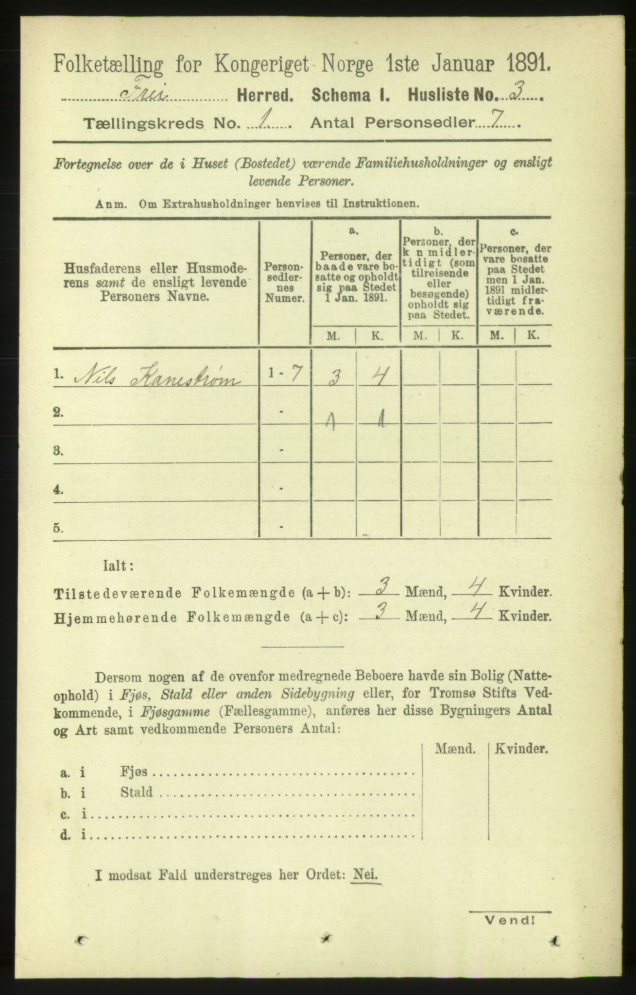 RA, Folketelling 1891 for 1556 Frei herred, 1891, s. 16