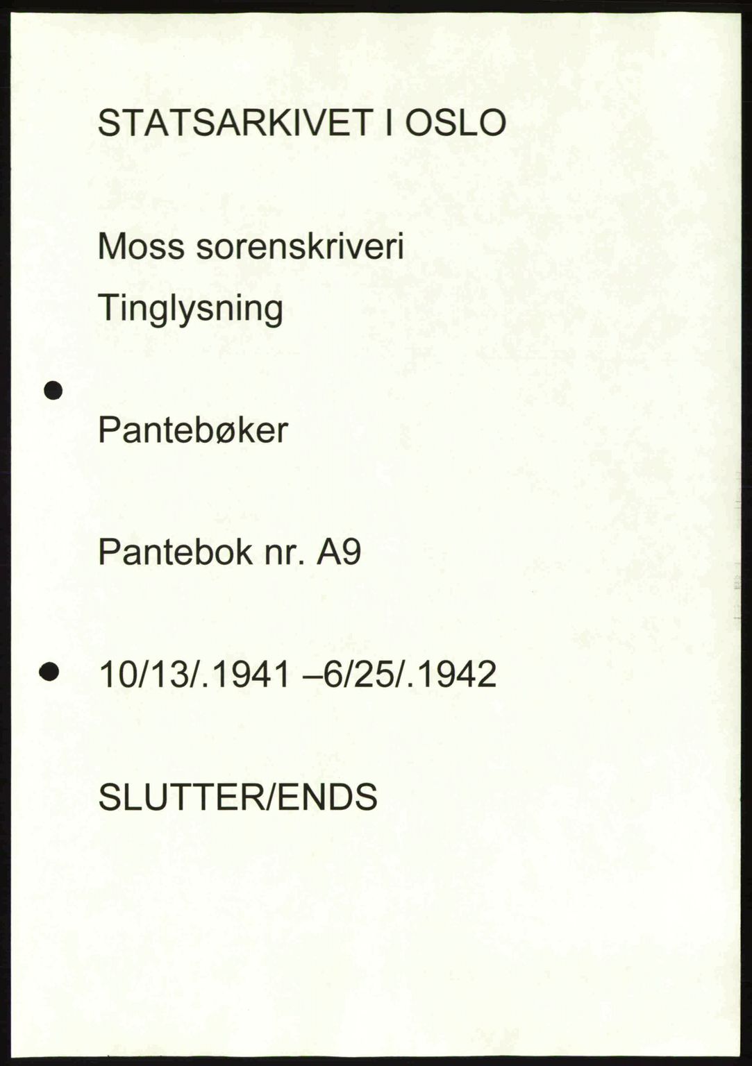Moss sorenskriveri, SAO/A-10168: Pantebok nr. A9, 1941-1942