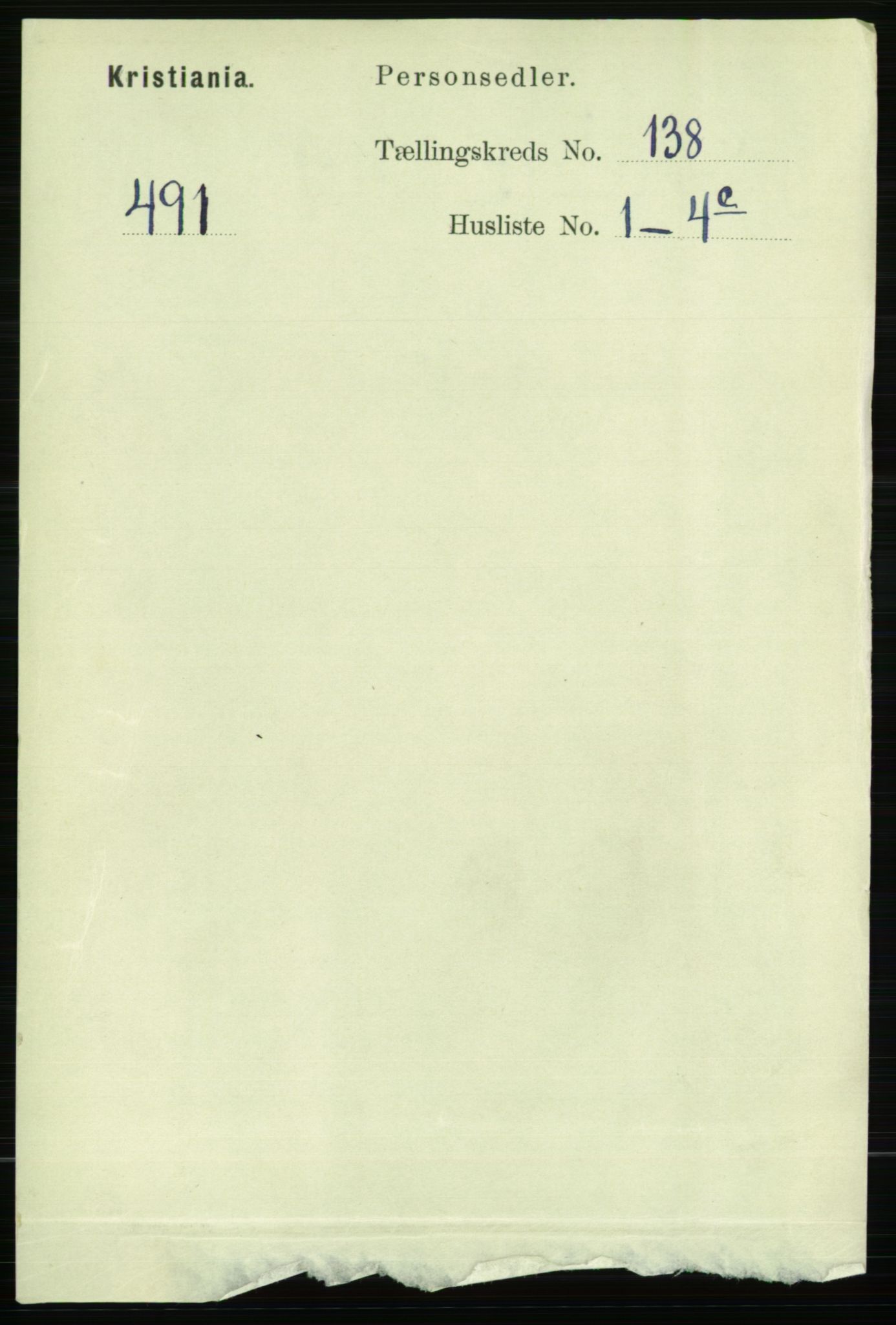 RA, Folketelling 1891 for 0301 Kristiania kjøpstad, 1891, s. 76495