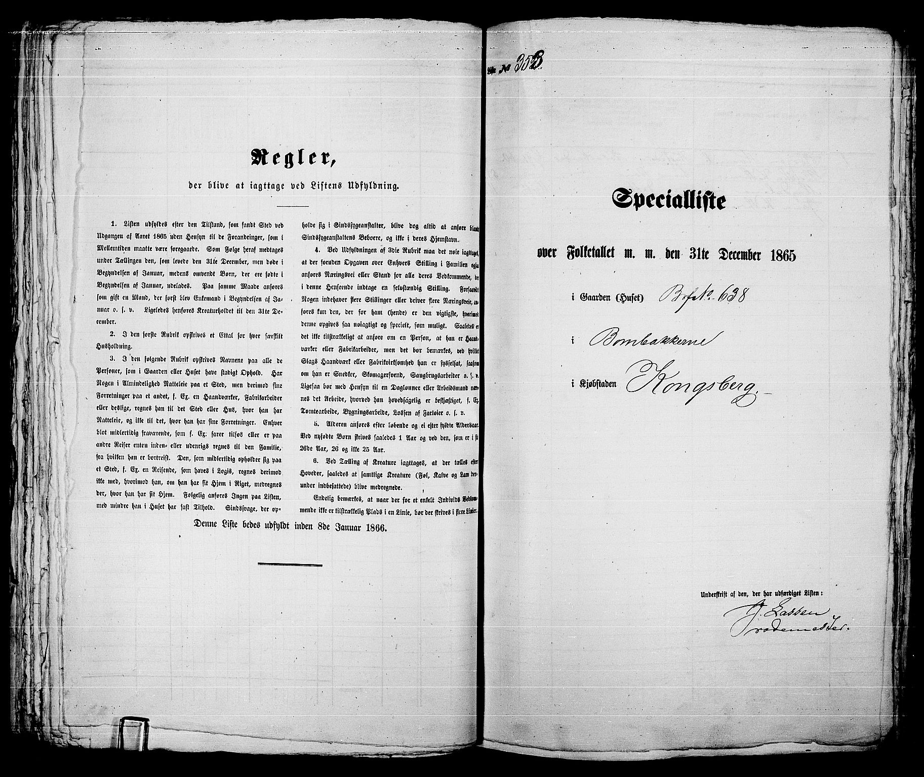 RA, Folketelling 1865 for 0604B Kongsberg prestegjeld, Kongsberg kjøpstad, 1865, s. 722